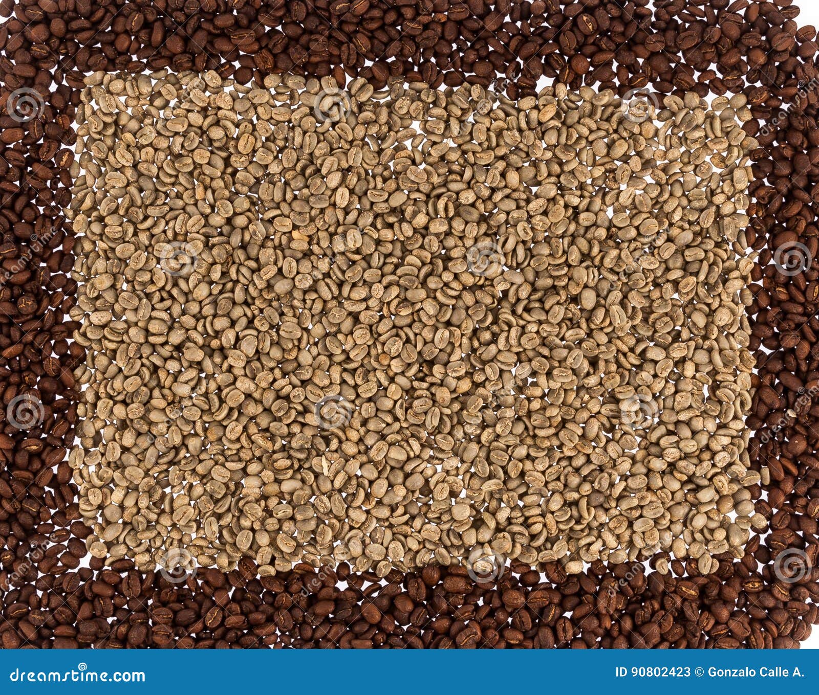 Roasted and Unroasted Coffee Beans Stock Image Image of black, bean 90802423