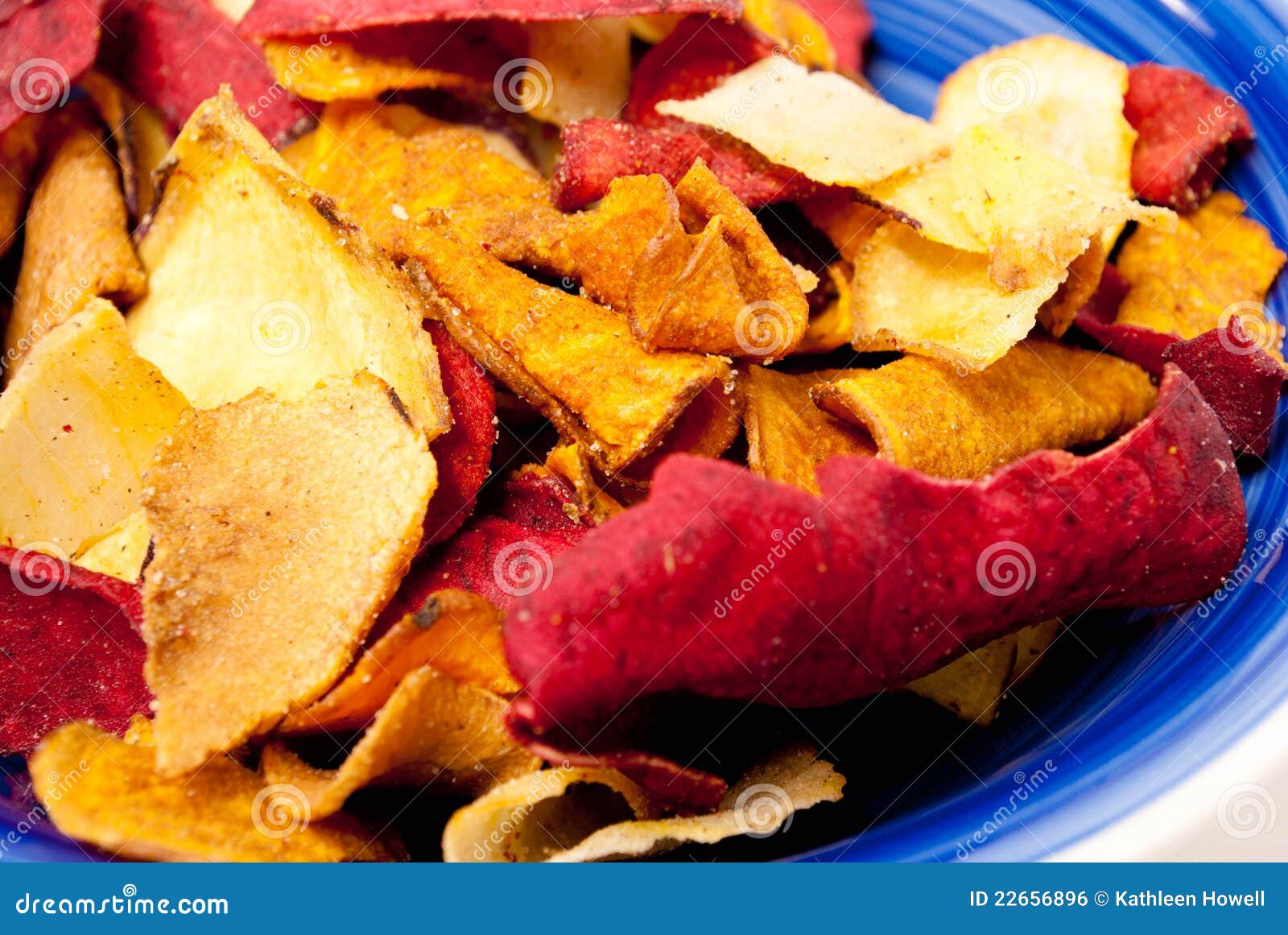 Roasted Vegetable Chips stock photo. Image of snack, blue 22656896