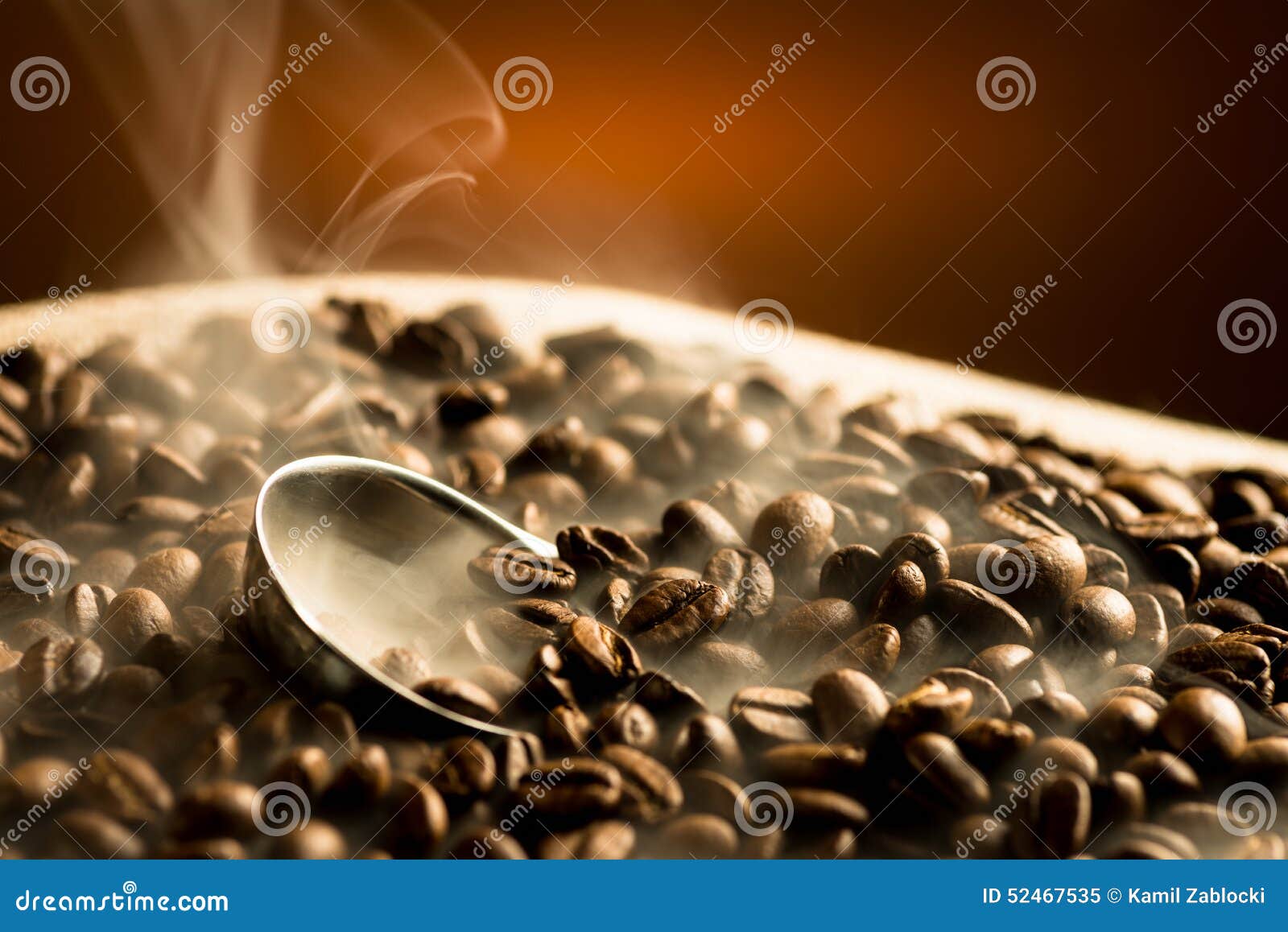 Roasting Coffee Beans with Smoke Stock Image Image of close, javanese