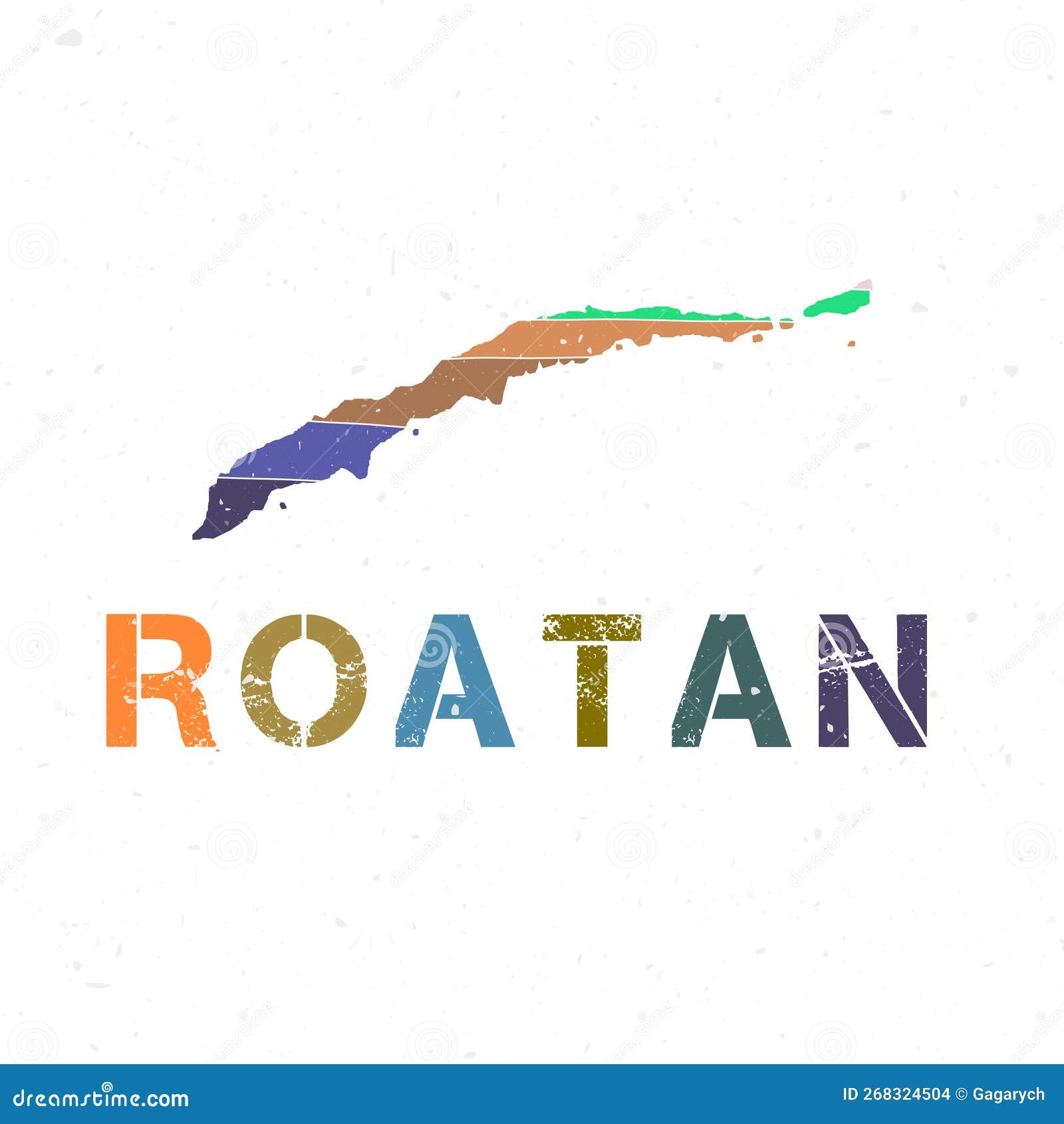 Roatan Map.. Cartoon Vector 204754209