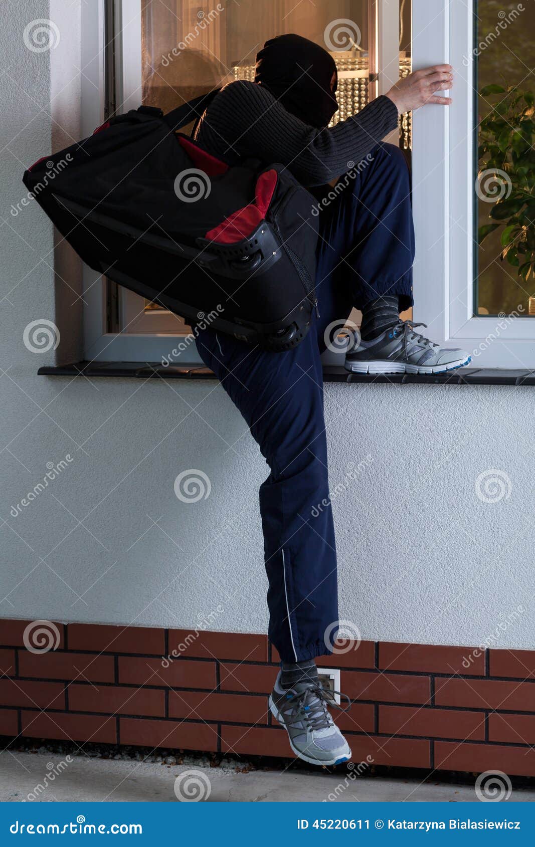Robber entering the house stock image. Image of robbery 45220611