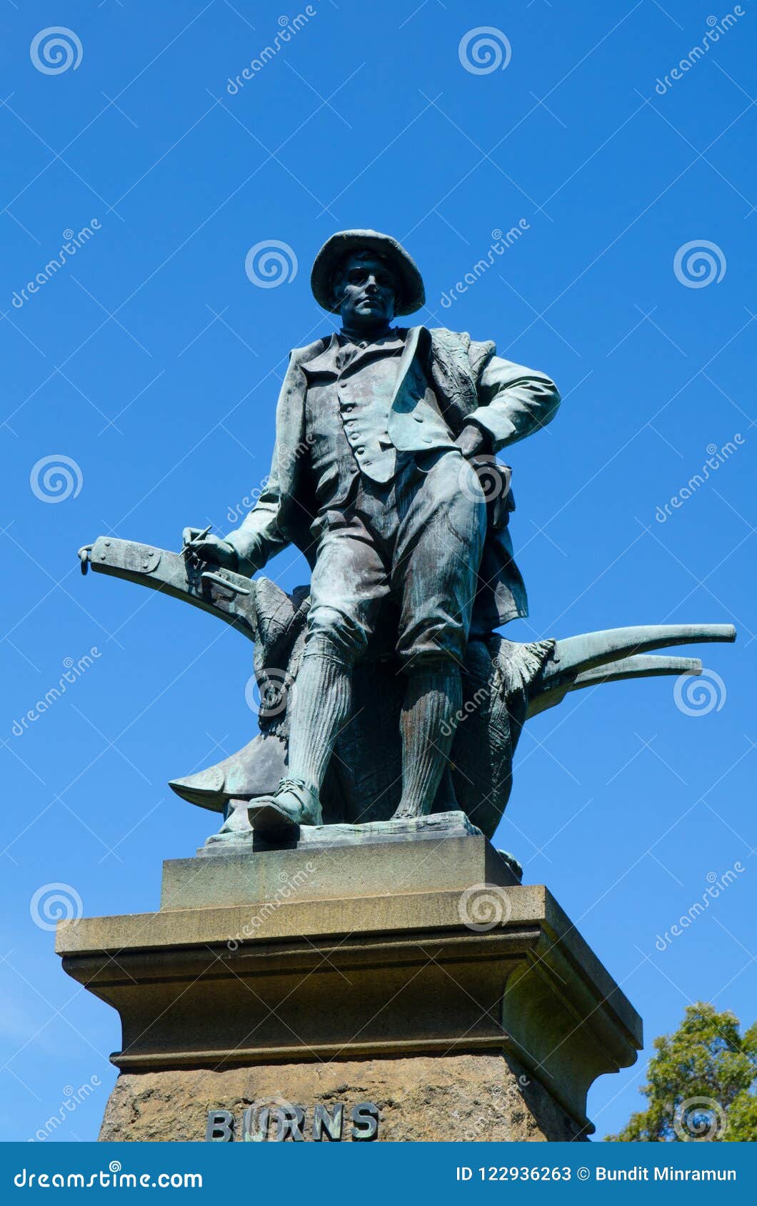 Robbie Burns Statue in Het Domein, Werd Sydney En Opgericht in 1905