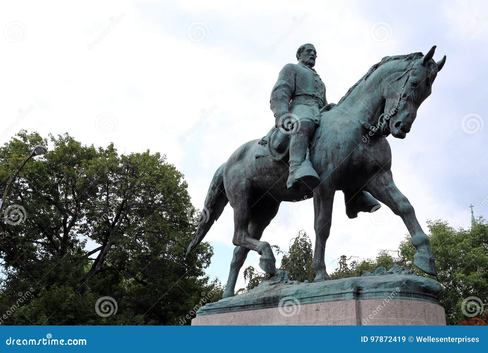 Robert E Lee Statue a Charlottesville La Virginia Immagine Stock