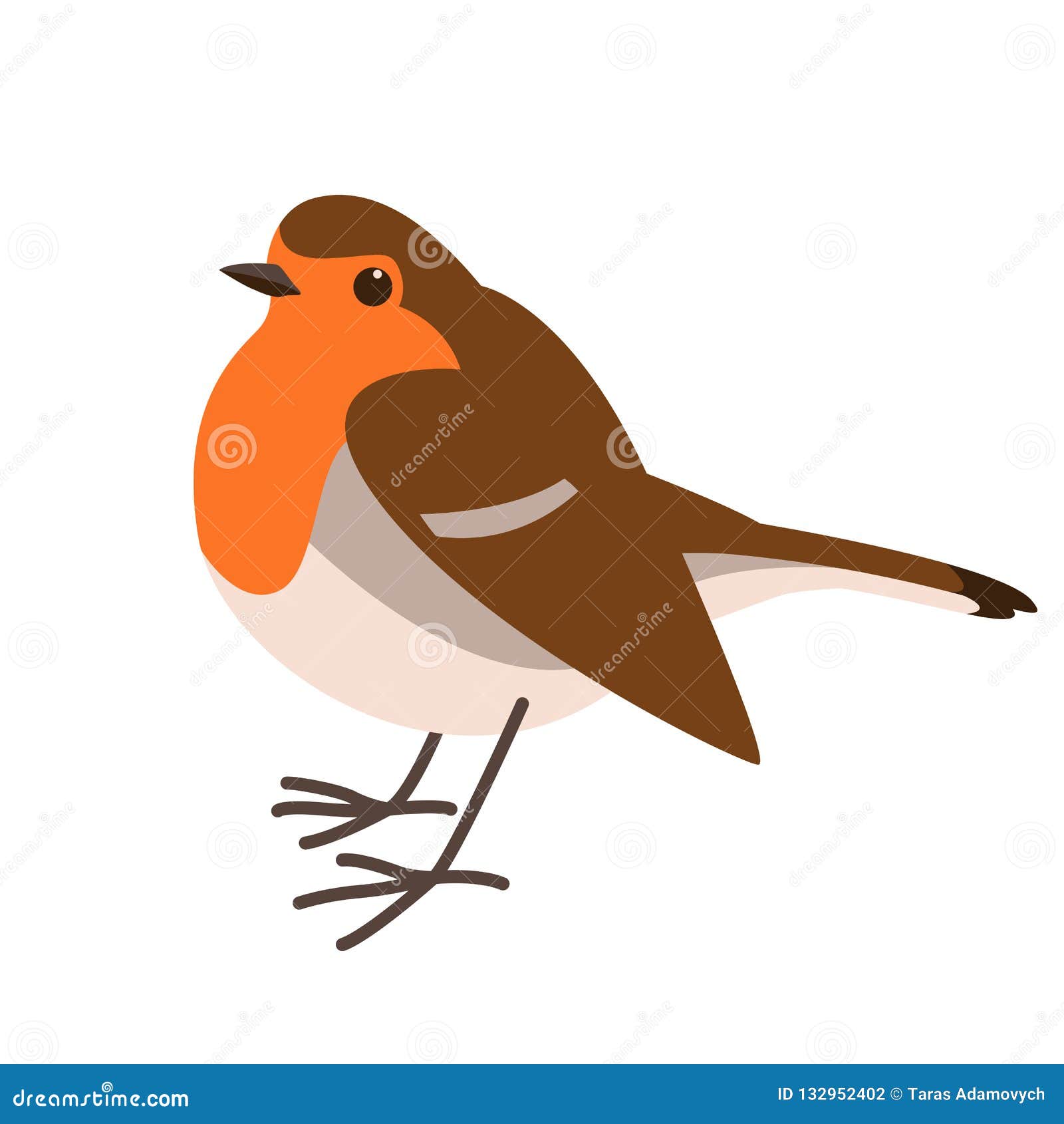 Robin Bird , Vector Illustration ,flat Stock Vector - Illustration of