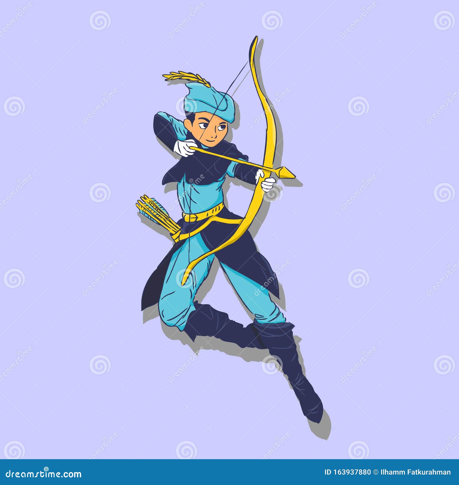 Robin Hood Archer Logo Mascot Design Vector Stock Vector Illustration Of Sport Character 163937880