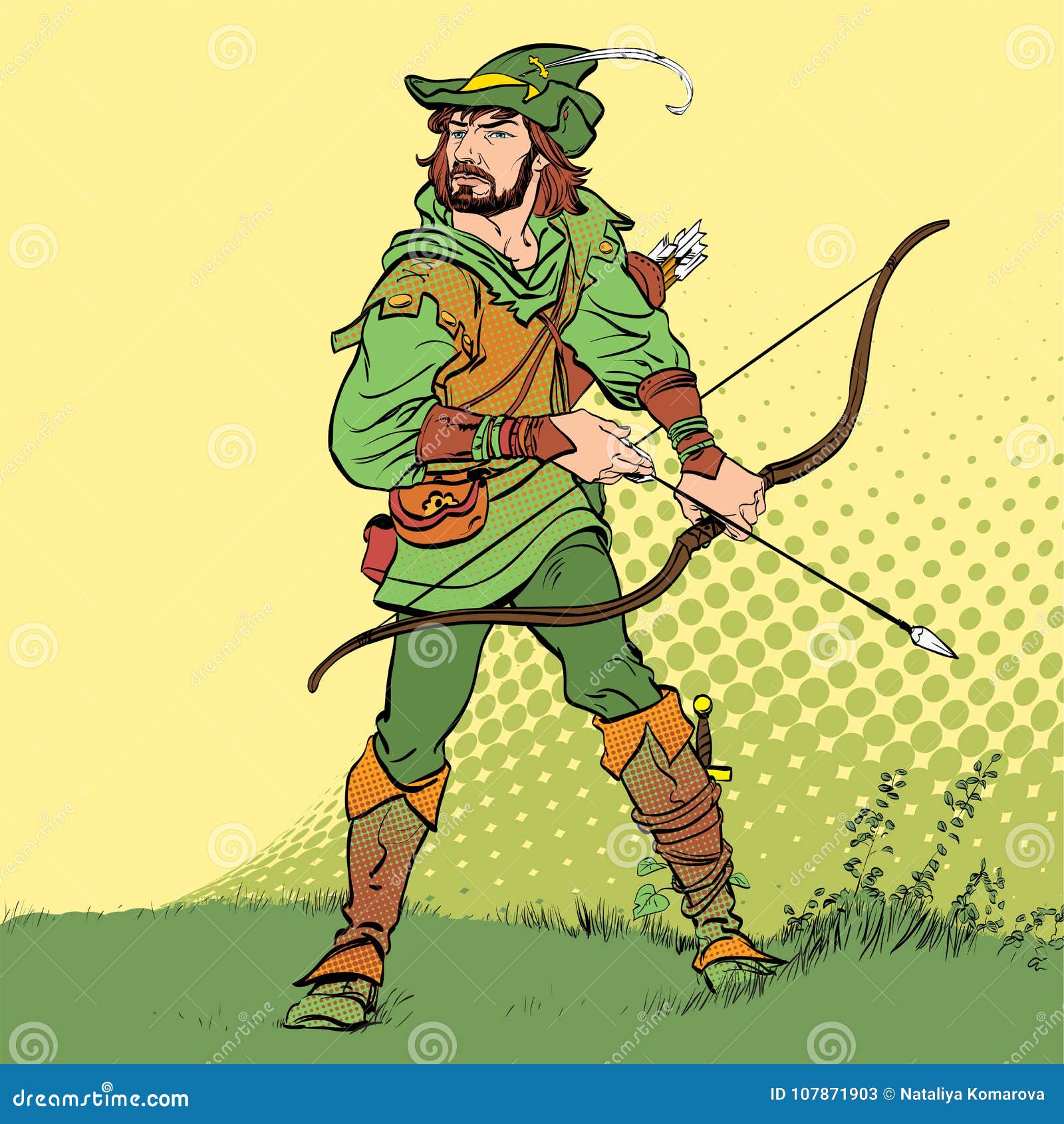 Jogando Robin Hood imagem de stock. Imagem de macho, jogo - 1723665