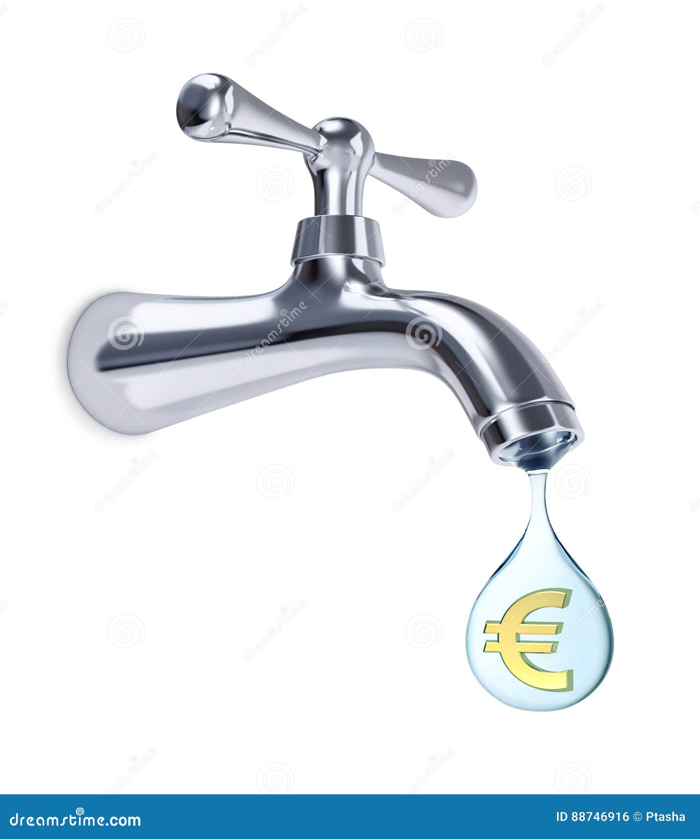 Robinet D'eau Et Goutte De L'eau Avec L'euro Signe à L'intérieur  Illustration Stock - Illustration du bulle, gouttelette: 88746916