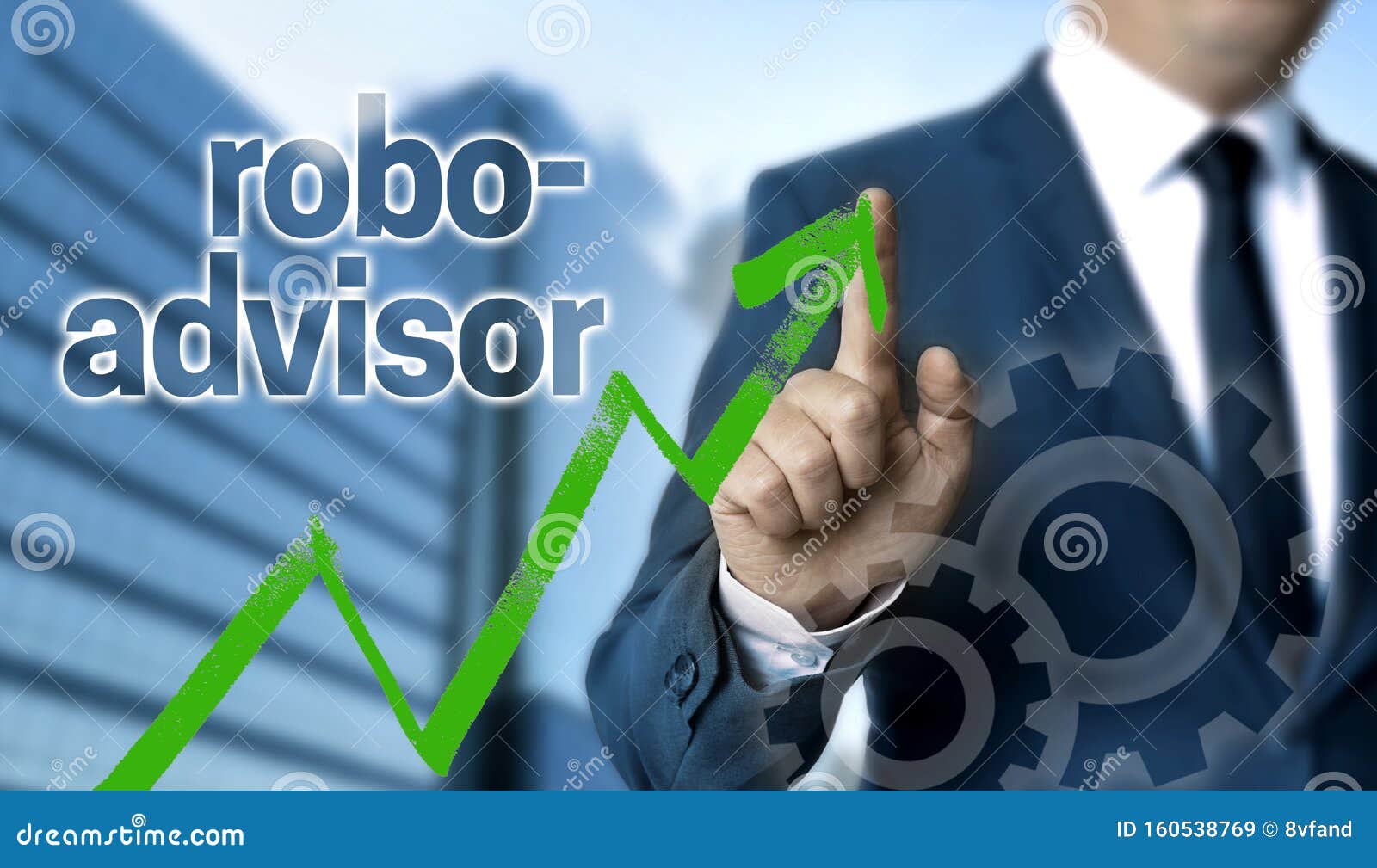 robo advisor concept is shown by businessman