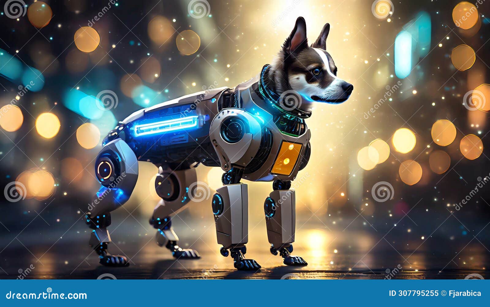 robo dog with effective bokeh