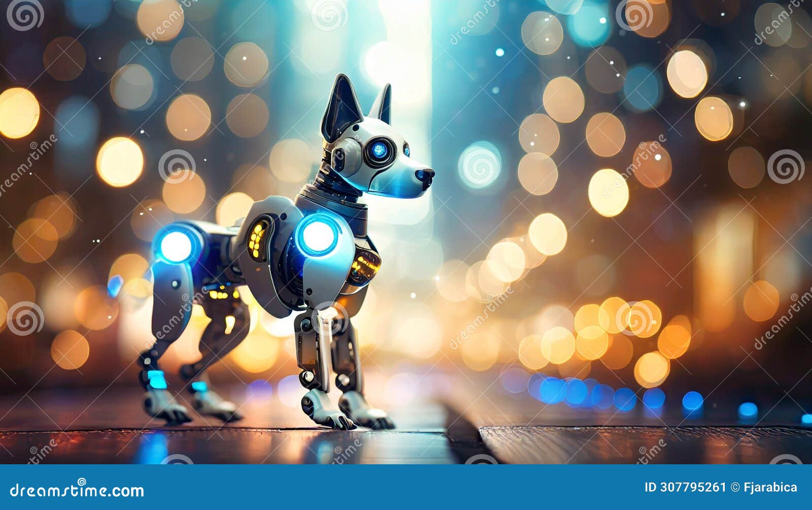 robo dog with effective bokeh