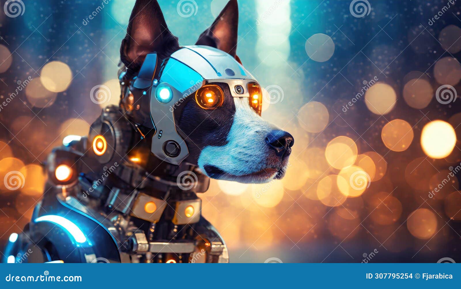 robo dog with effective bokeh