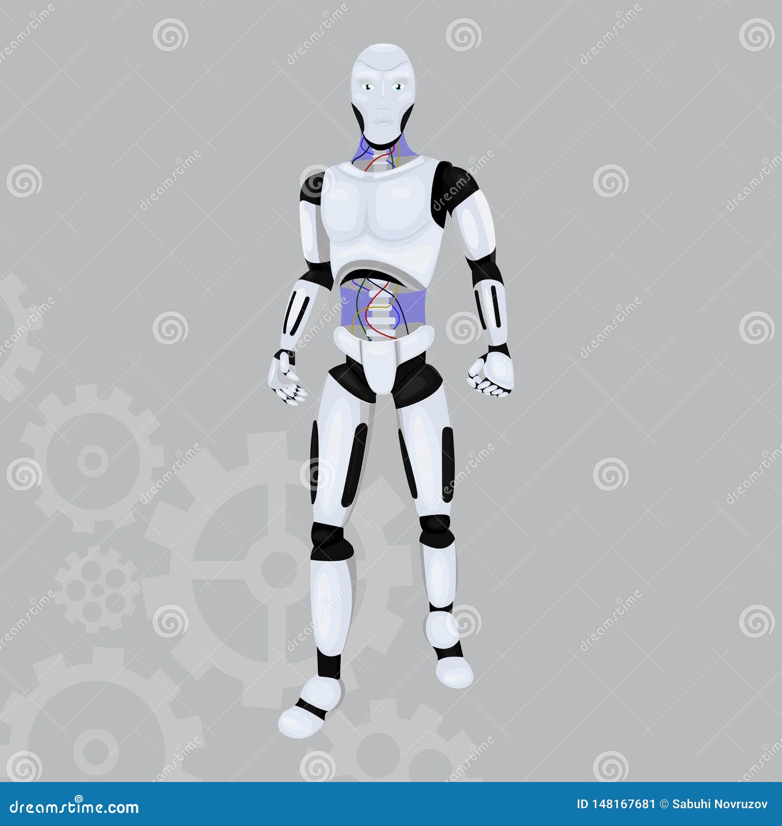 Robot Android Vector Icon On A Grey Background Artificial Intelligence Illustration Isolated On Grey Android Machine Stock Vector Illustration Of Pictogram Artificial 148167681