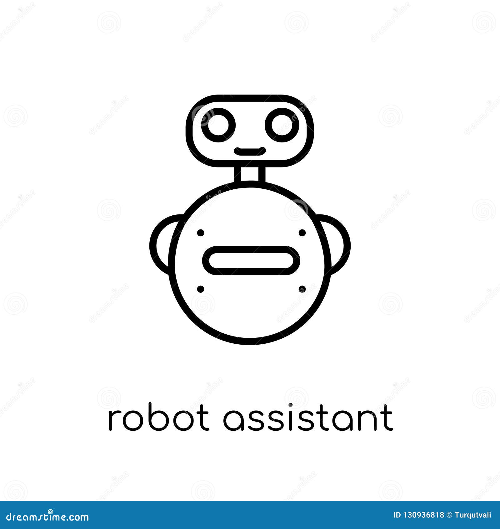 Download Robot Assistant Icon. Trendy Modern Flat Linear Vector ...