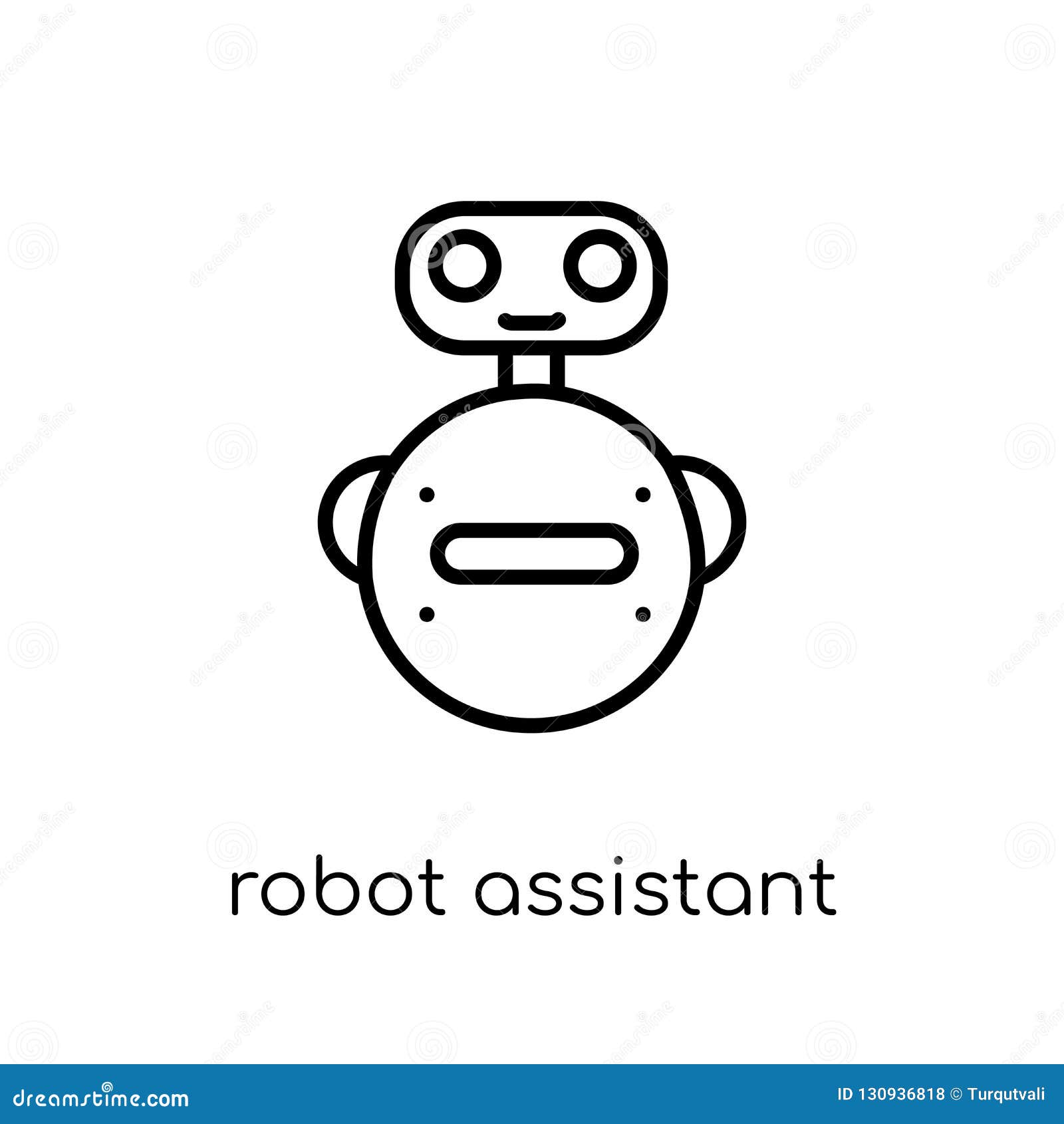 Download Robot Assistant Icon. Trendy Modern Flat Linear Vector ...