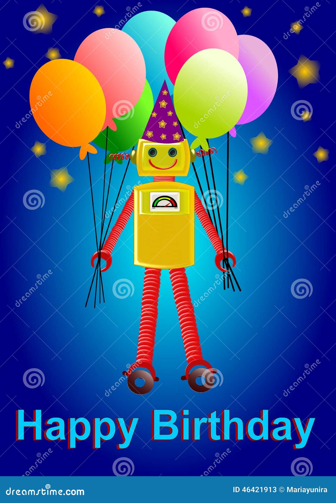 HAPPY BIRTHDAY CARD petit-fils jeune Robot Ballons Enveloppe Inclus