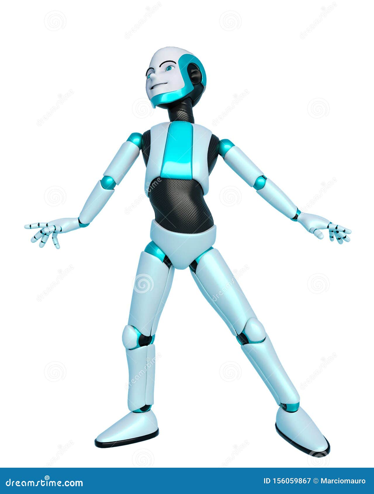 Robot boy cartoon dancing stock illustration. Illustration of blue -  156059867