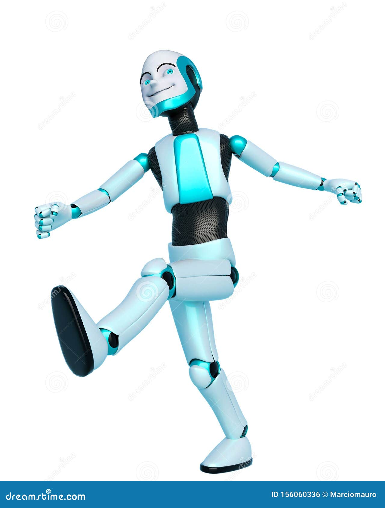Robot Boy Cartoon Just Walking Stock Illustration - Illustration of  computer, cartoon: 156060336