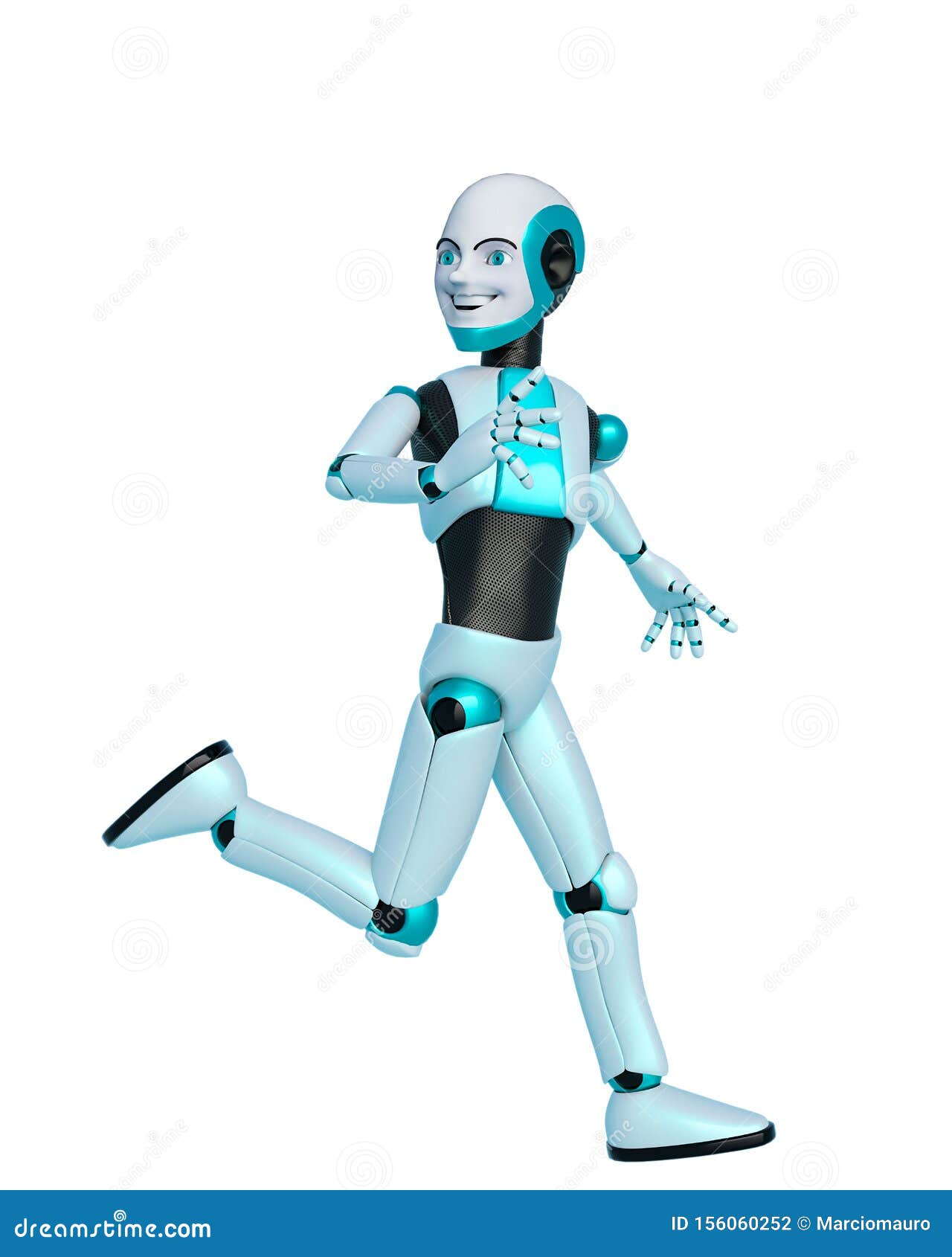 Robot Boy Cartoon Walking and Looking Back Stock Illustration -  Illustration of future, innovation: 156060252