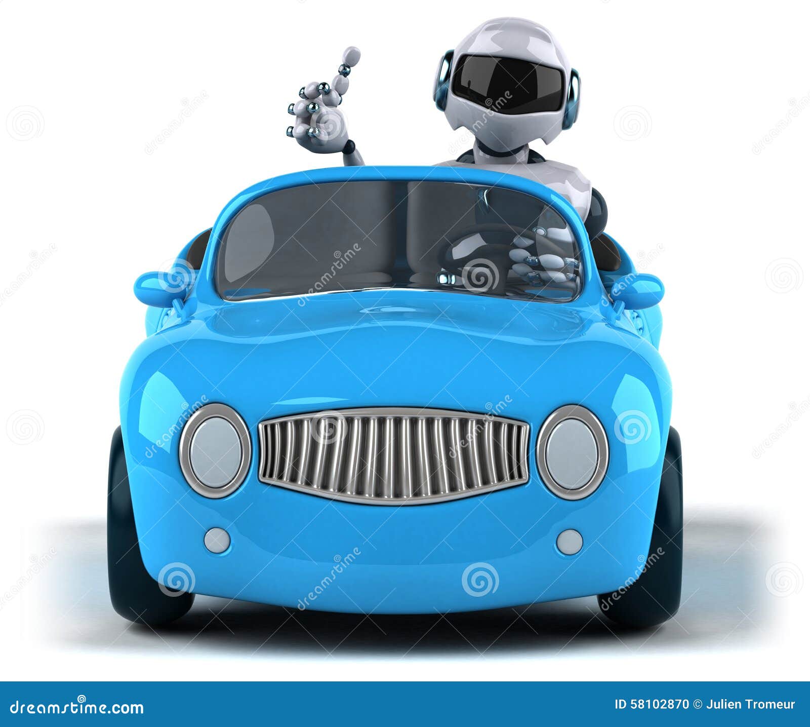 Robot and car stock illustration. Illustration of intelligence 58102870