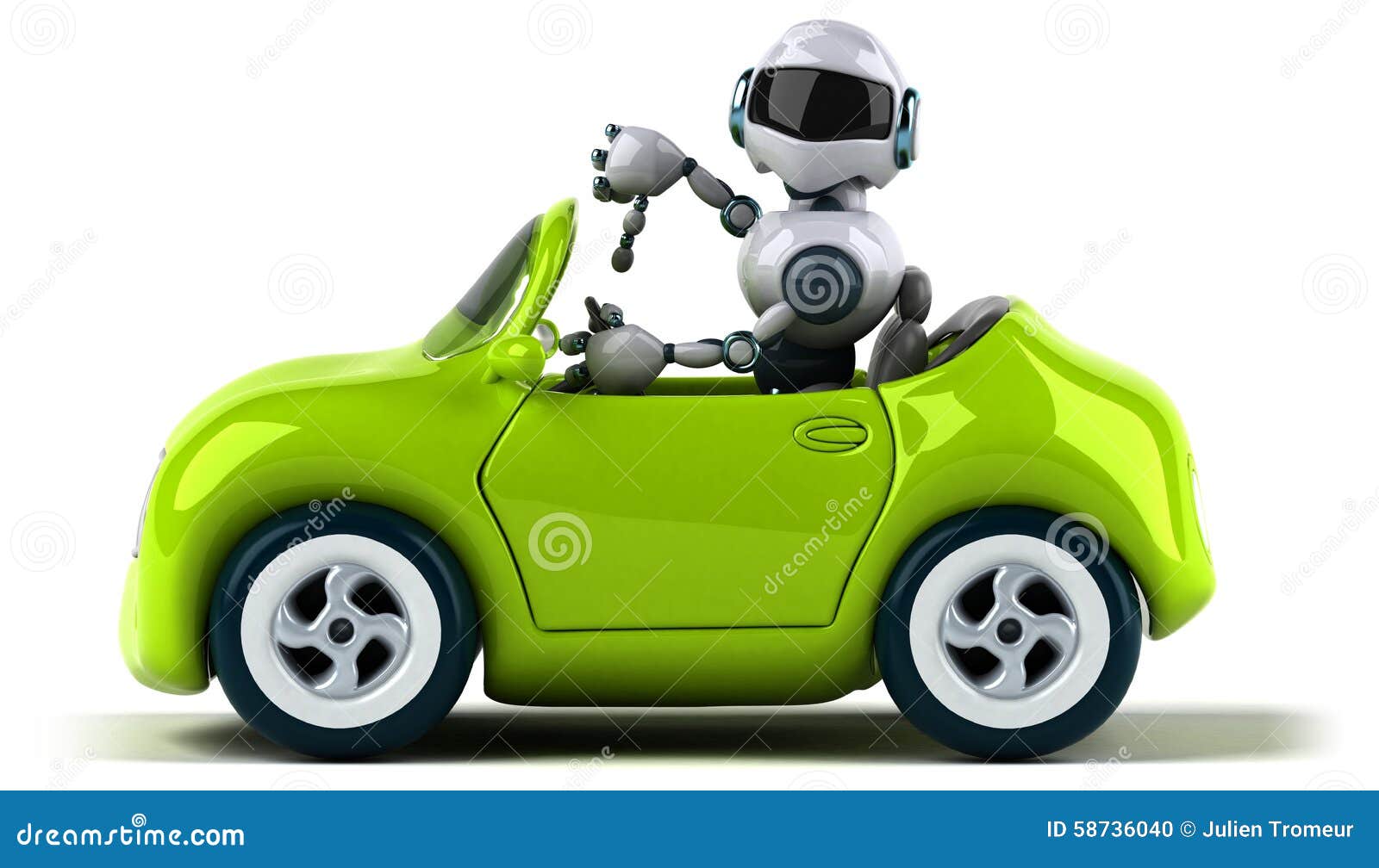 Robot and car stock illustration. Illustration of concept 58736040