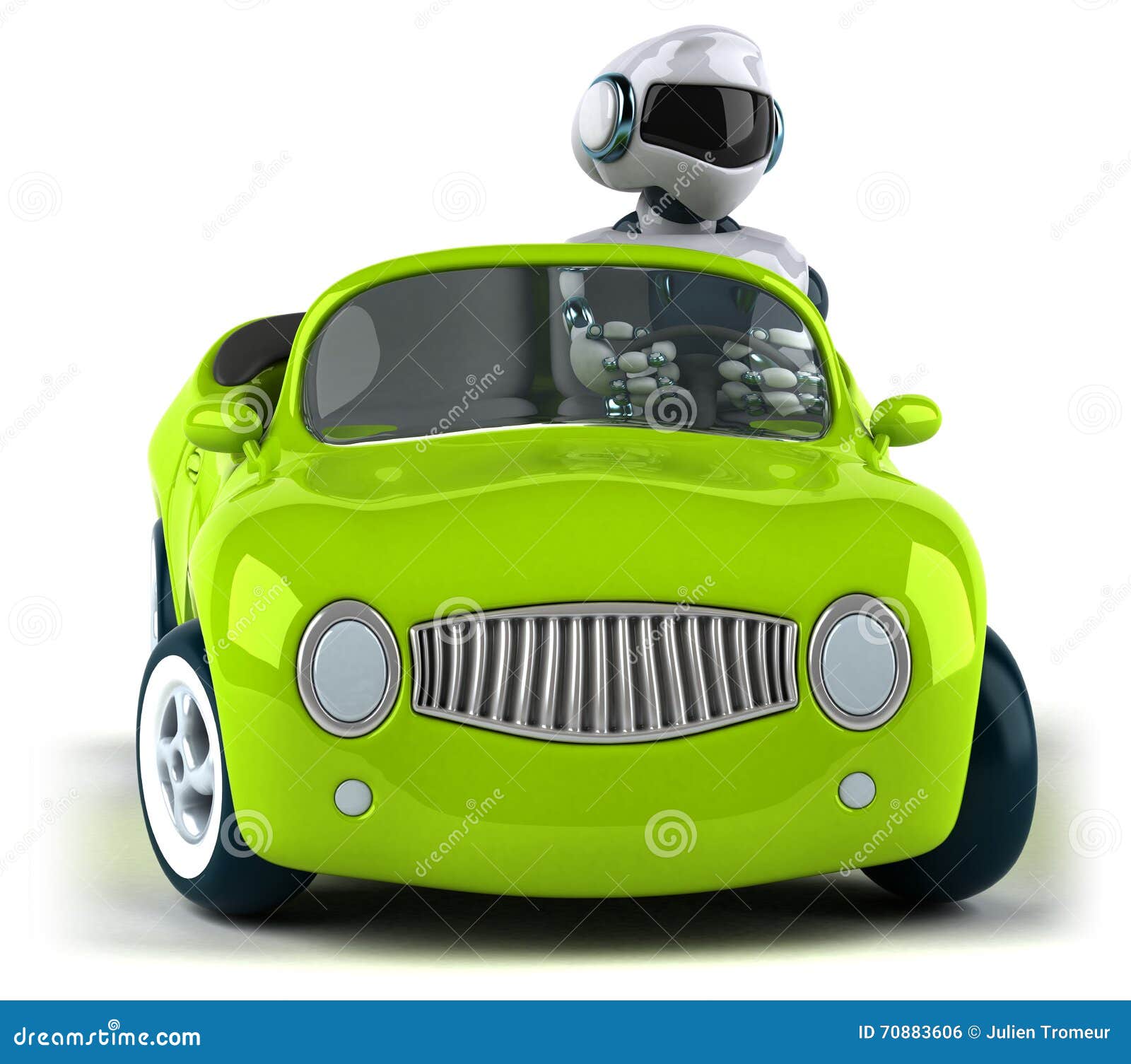 Robot and car stock illustration. Illustration of fiction 70883606