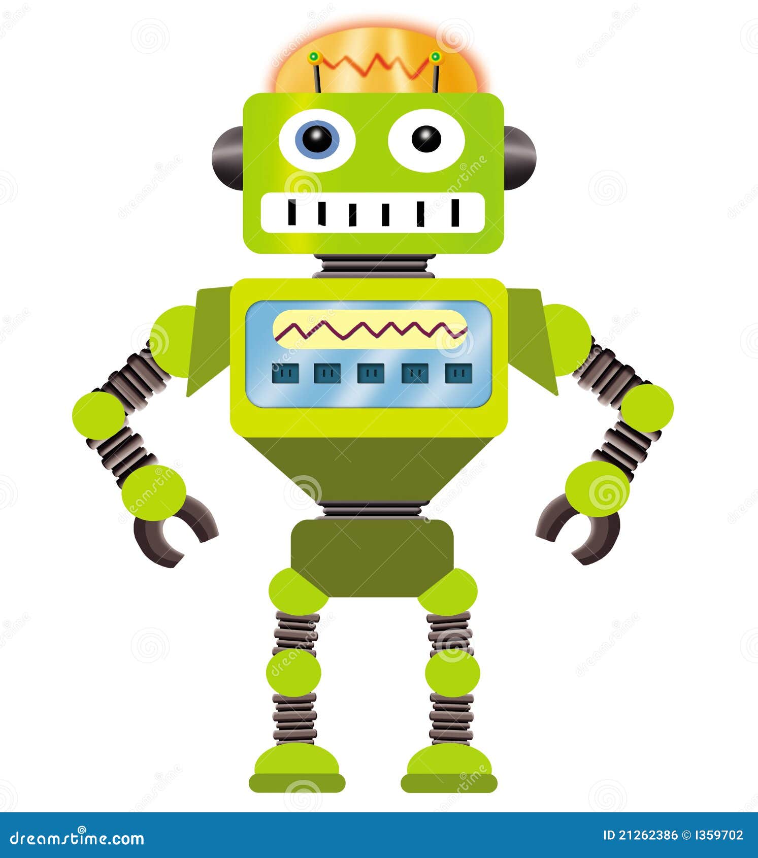 Robot cartoon stock illustration. Illustration of mechanical - 21262386