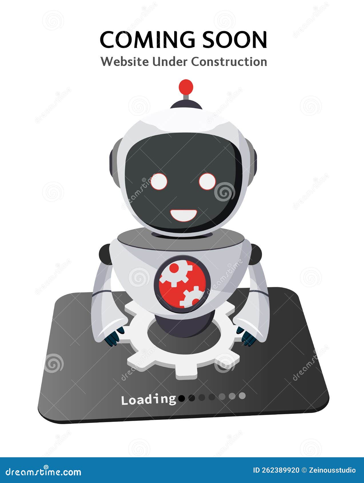 Robot Construction Character Vector Design. Mascot Ai Technology