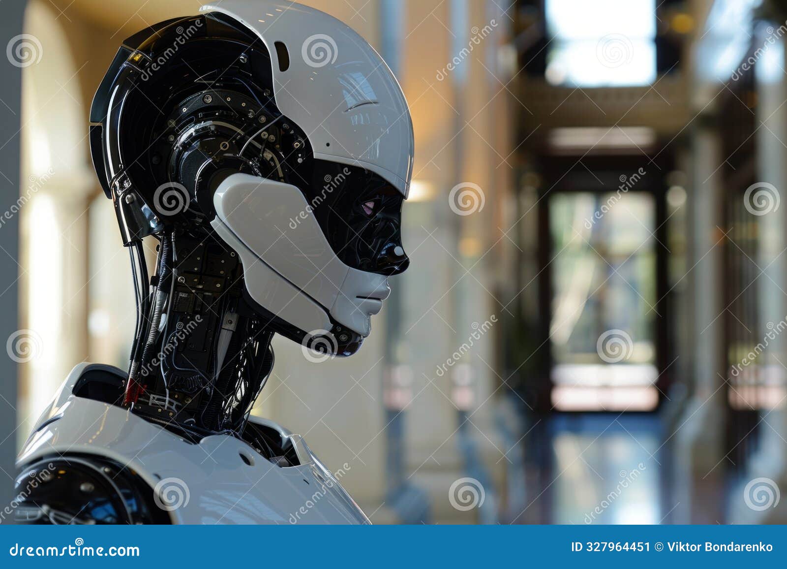 robot cyborg face head advanced artificial intelligence future