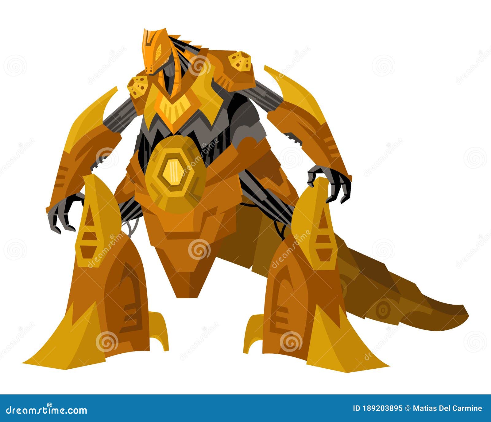Robot De Anime Gigante De Los Dinosaurios Anaranjados Ilustración del  Vector - Ilustración de vector, placas: 189203895