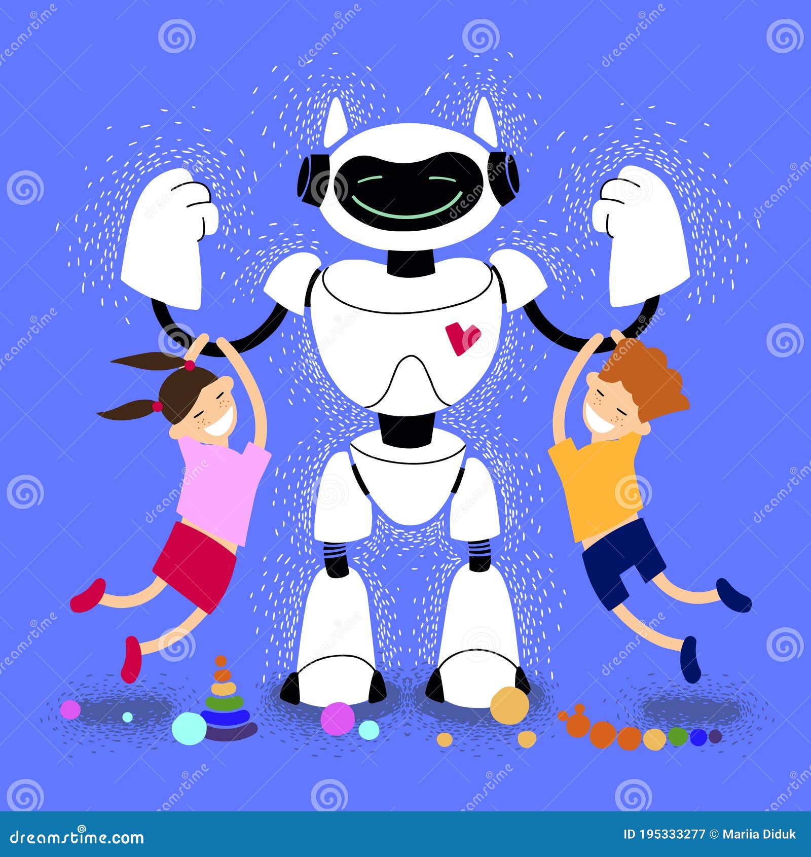 Personnages De Robots Vectoriels Pour Les Enfants Robot