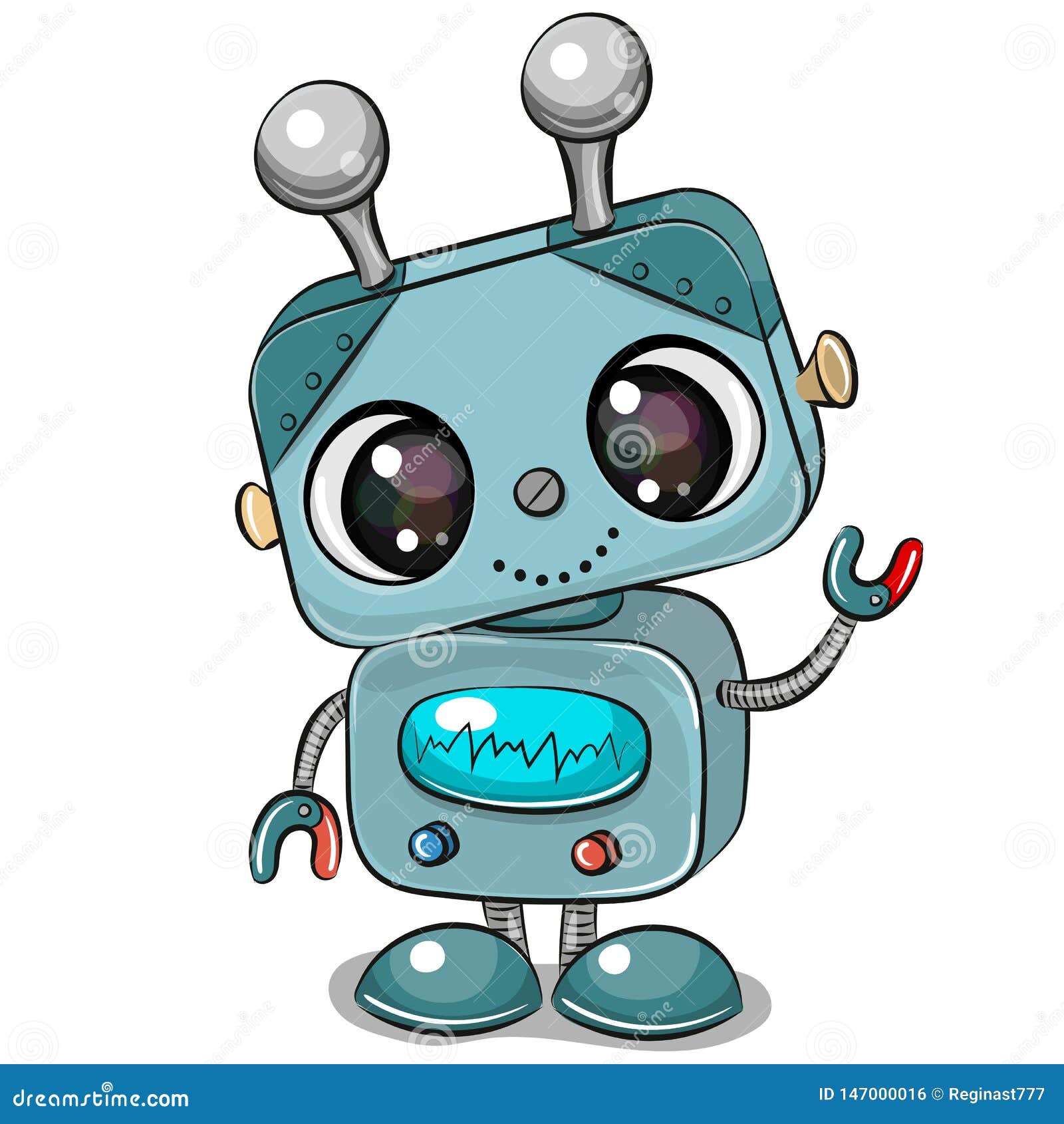Robot Enfant Jouet 3d Rendu Sur Dos Blanc Illustration Stock