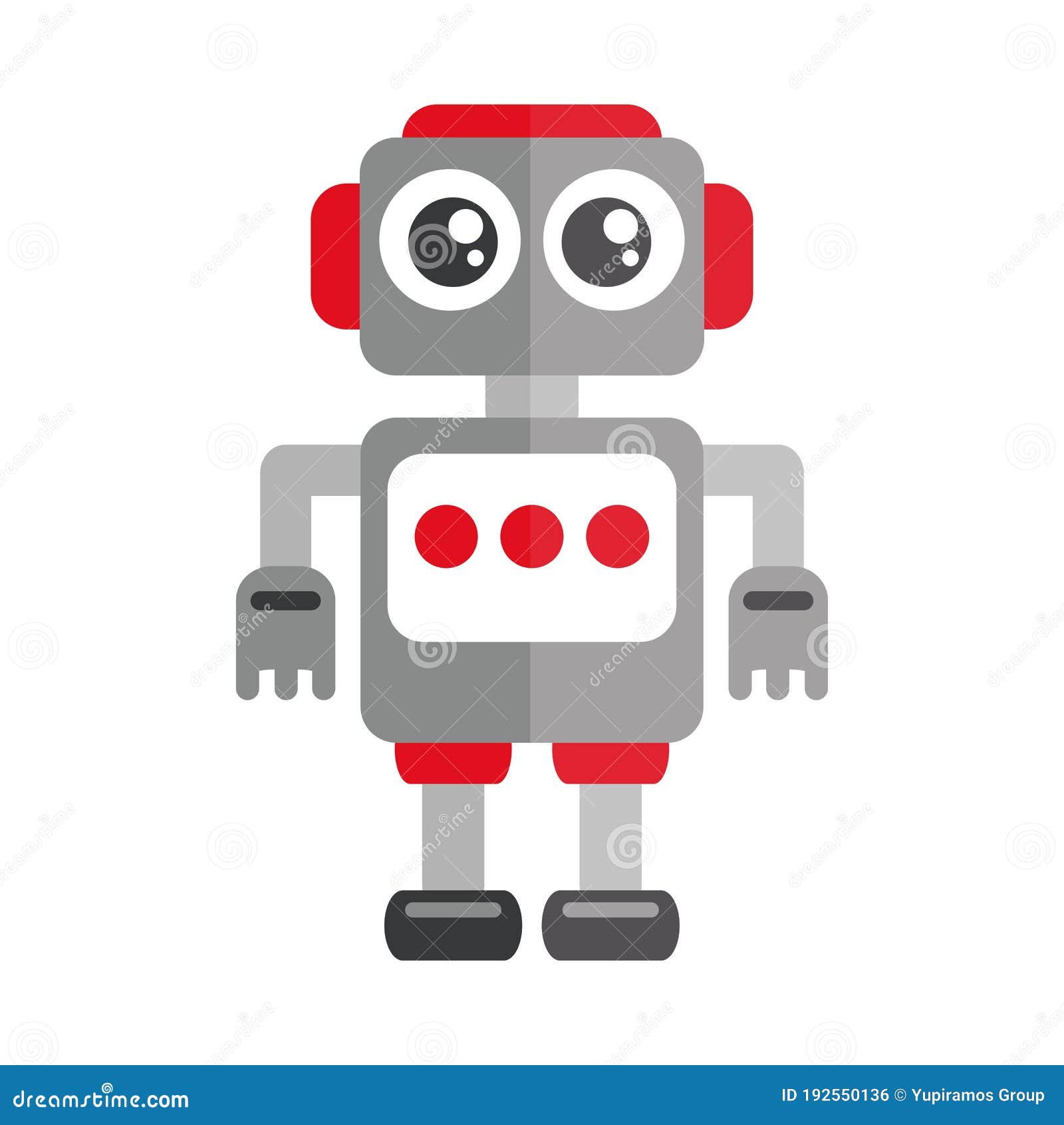Robot De Dibujos Animados Objeto De Juguete Para Niños Pequeños Que Juegan a Un Estilo Plano Ilustración del - Ilustración de ocio, modelo: 192550136