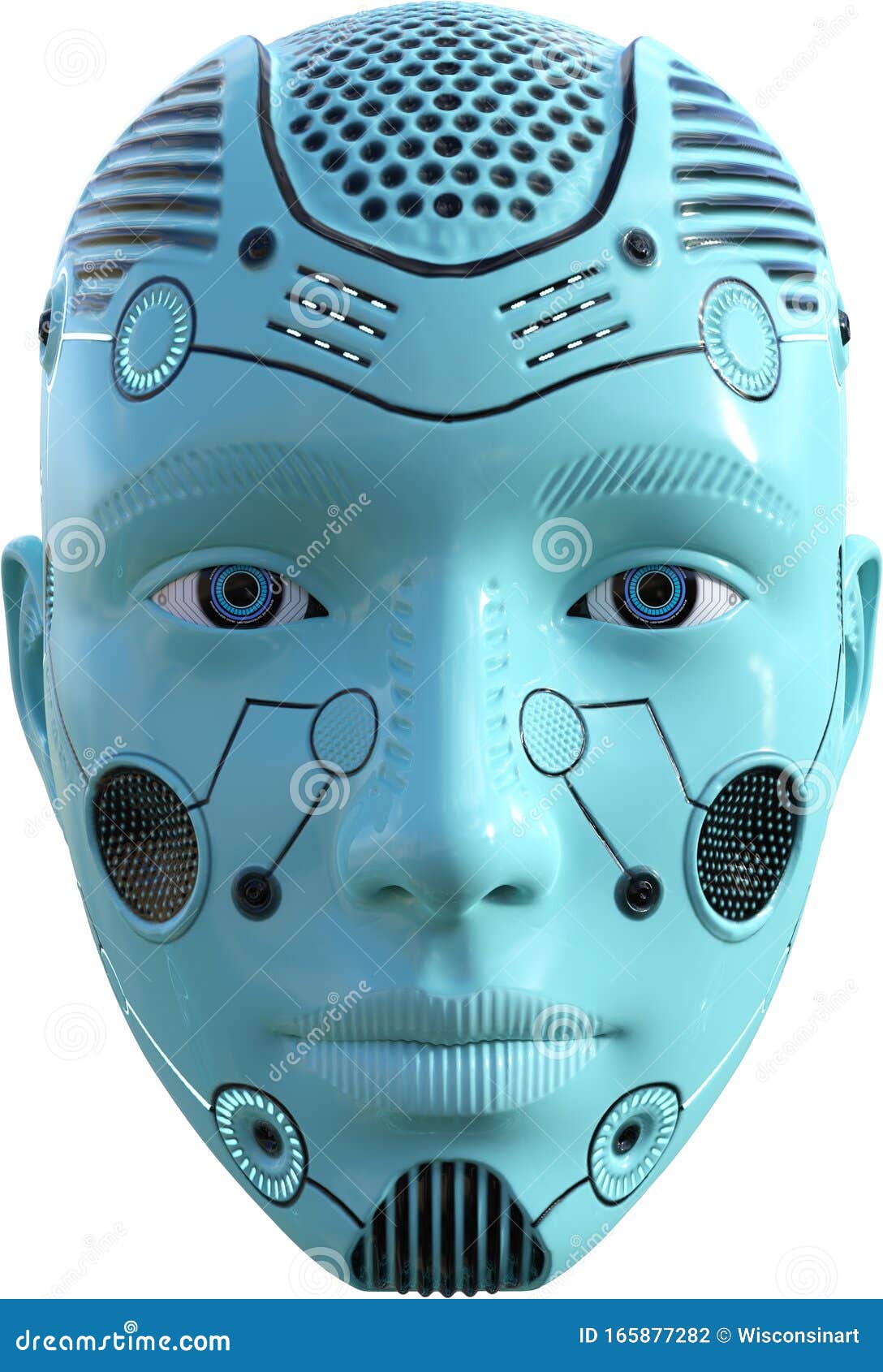 Robot Face, Head, Technology, Isolated, Woman Stock Photo - of woman, white: 165877282