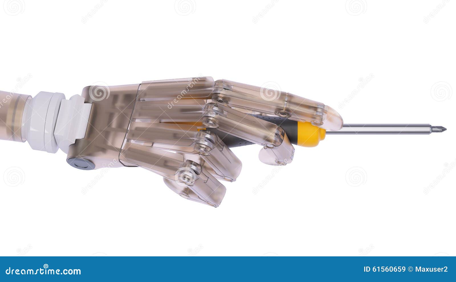 Robot Hand with Screwdriver, Automation Concept Stock Image Image of