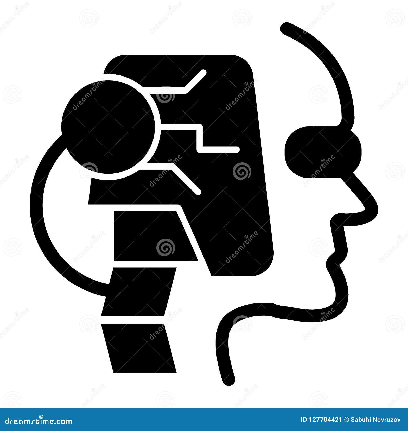 Robot Head Solid Icon. Face of Android Vector Illustration Isolated on ...