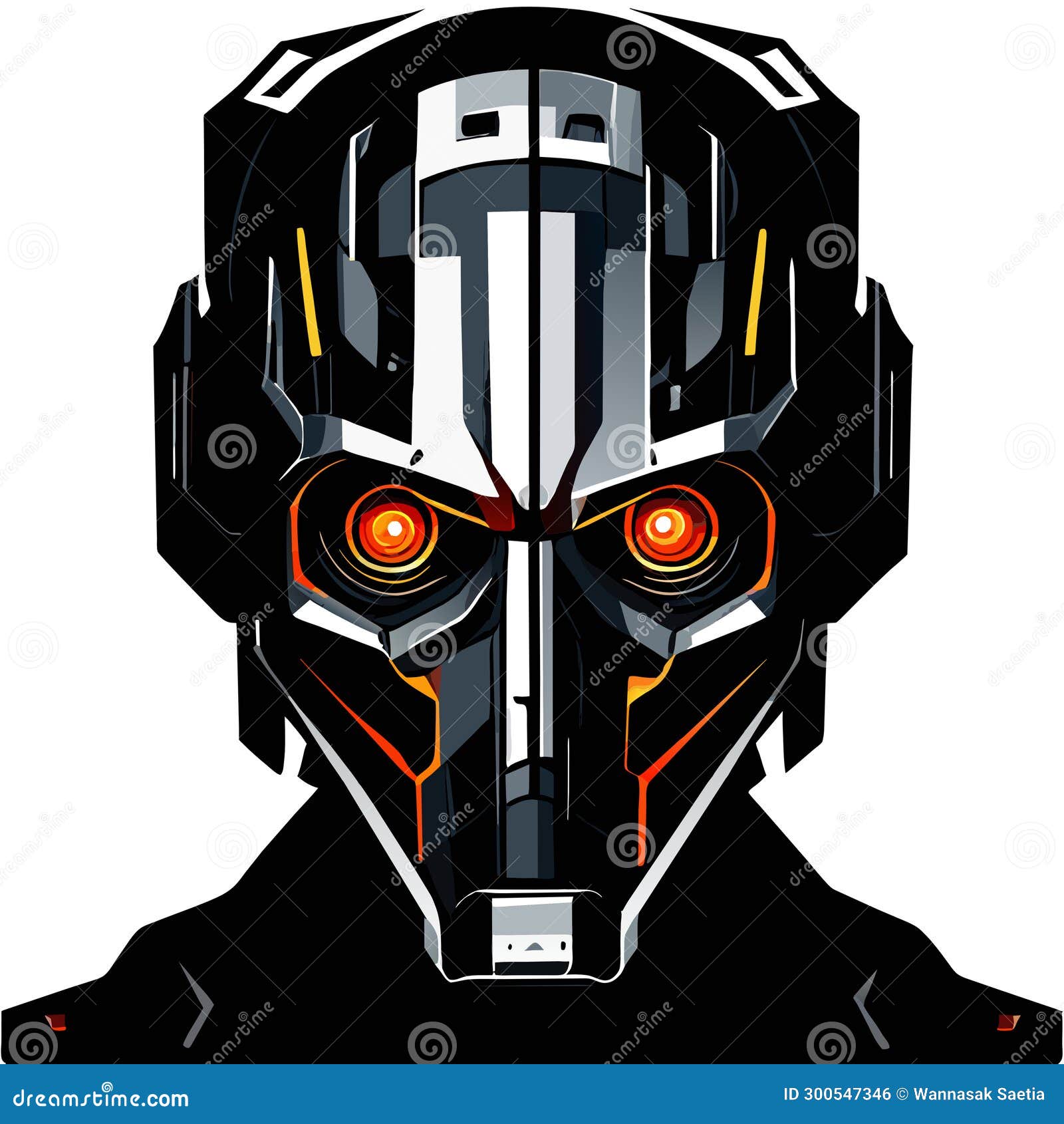 Robot Head.Vector Illustration Stock Illustration - Illustration of
