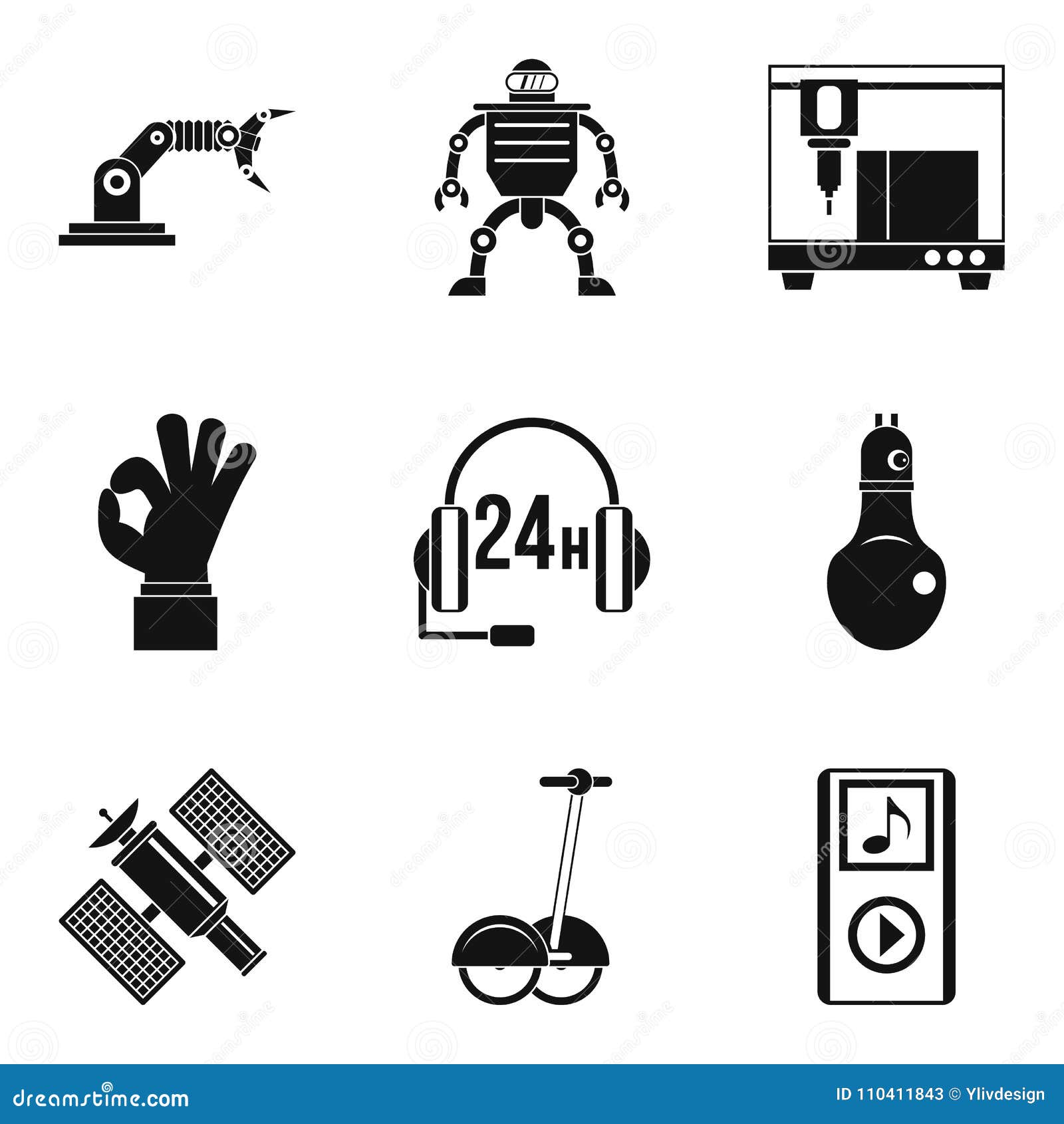 Robot Icons Set, Simple Style Stock Vector - Illustration ...