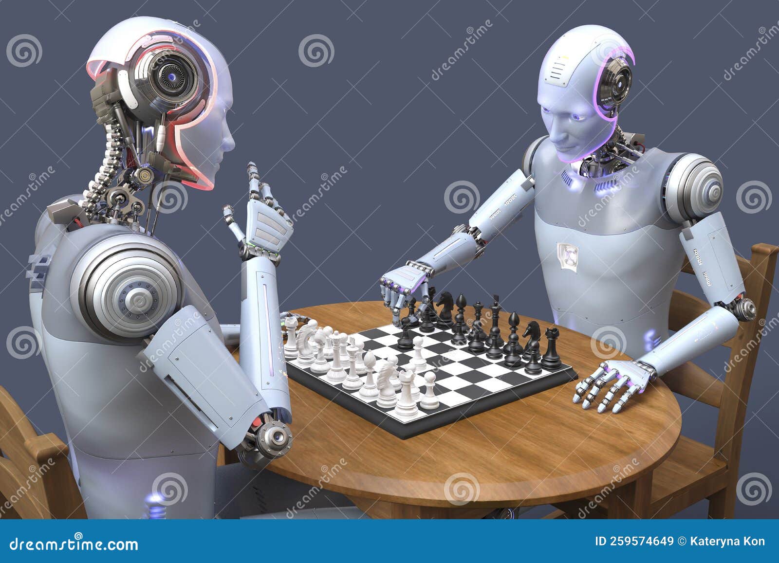Robot Jogando Ilustração De Xadrez Ilustração Stock - Ilustração de  conceito, fundo: 259574649