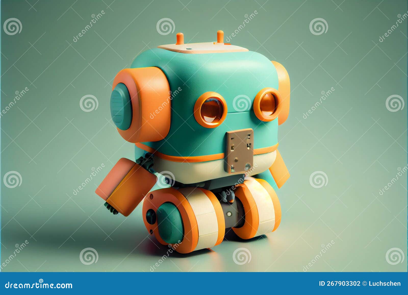 Robot Jouet Enfant Dans Le Style Des Années Cinquante Illustration