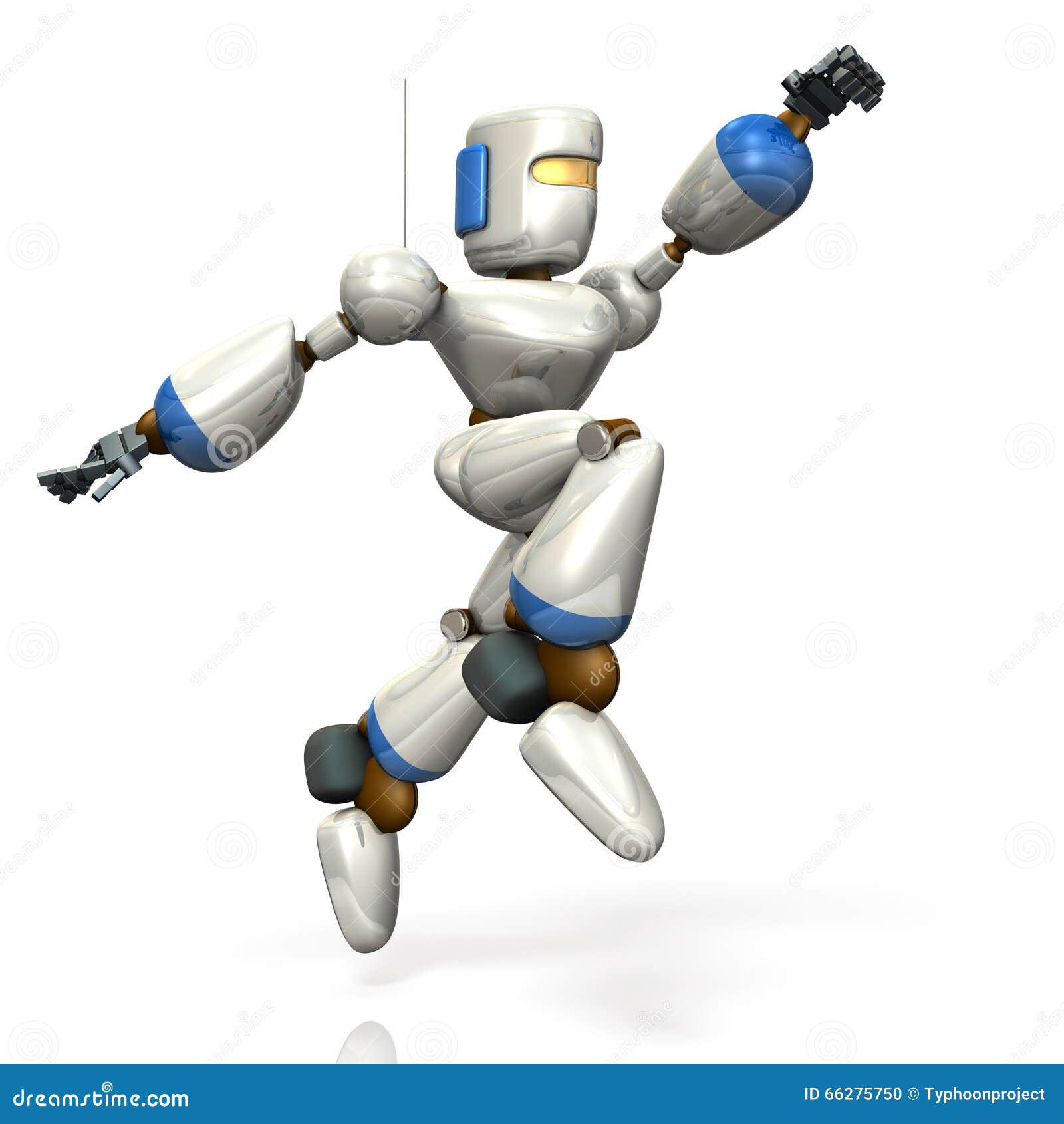 Robot is Jumping Toward the Target. Stock Illustration Illustration