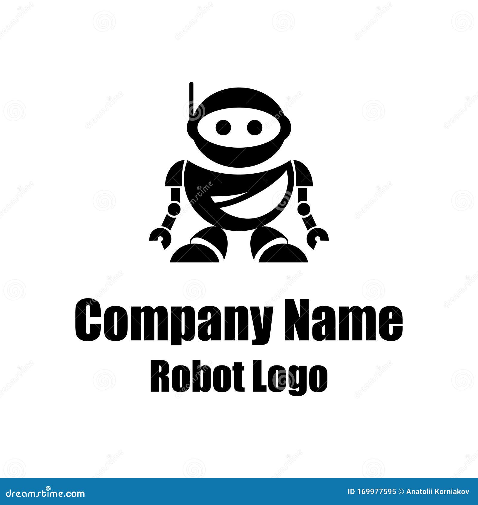 Robot Logo For Design Bot Icon Robotics Stock Vector