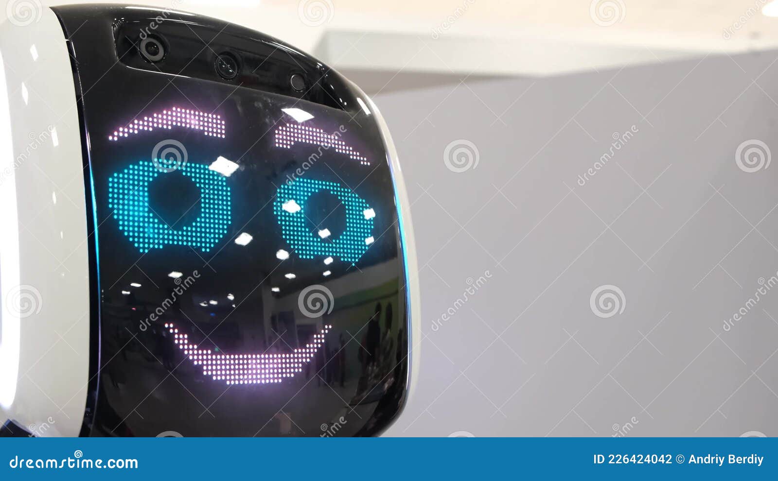 Modern Robotic Technologies.the Robot Shows Emotions. Stock Footage