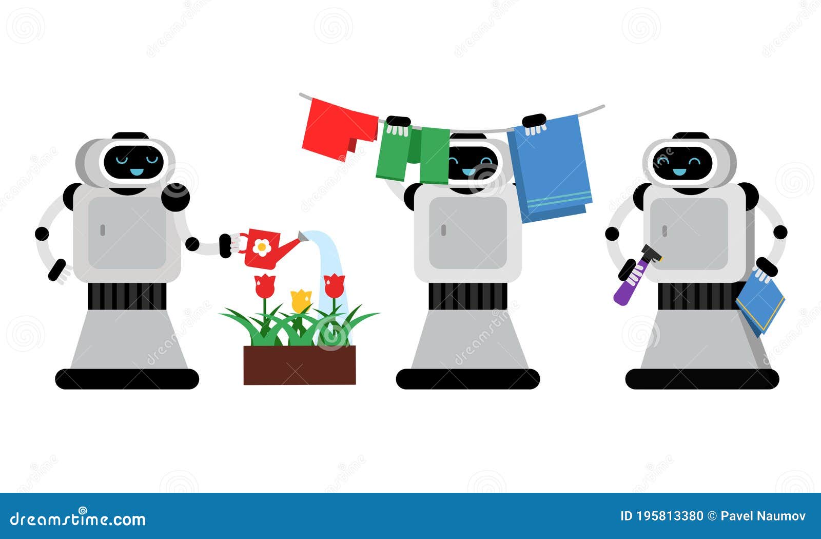 Robot Managing Household and Performing Domestic Chores Vector ... Circuit Diagram