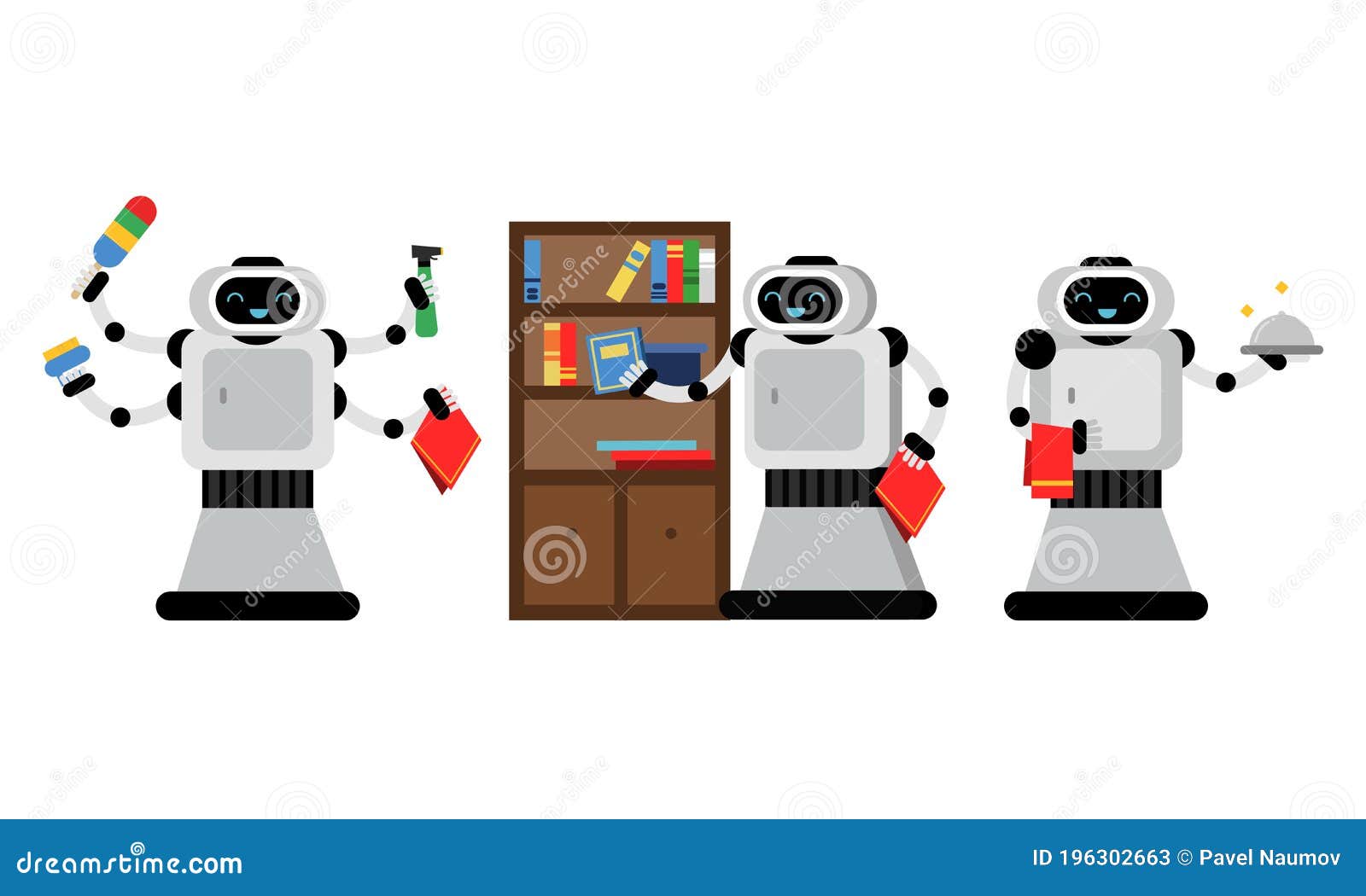 Robot Managing Household and Performing Domestic Chores Vector ... Circuit Diagram