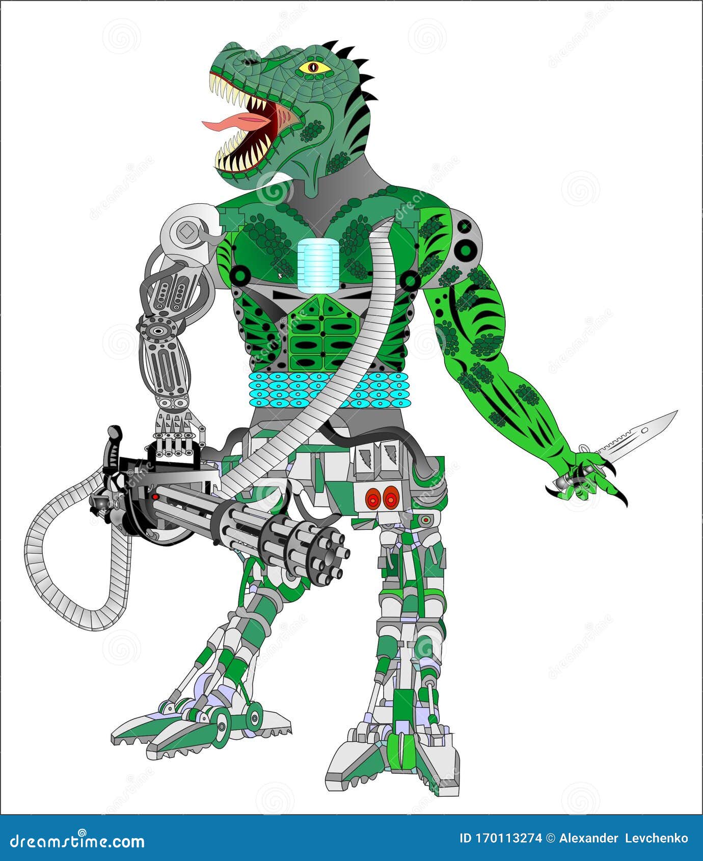 Robot Mutant Android Theranosaurus Rex Stock Vector - Illustration of  guardian, capabilities: 170113274