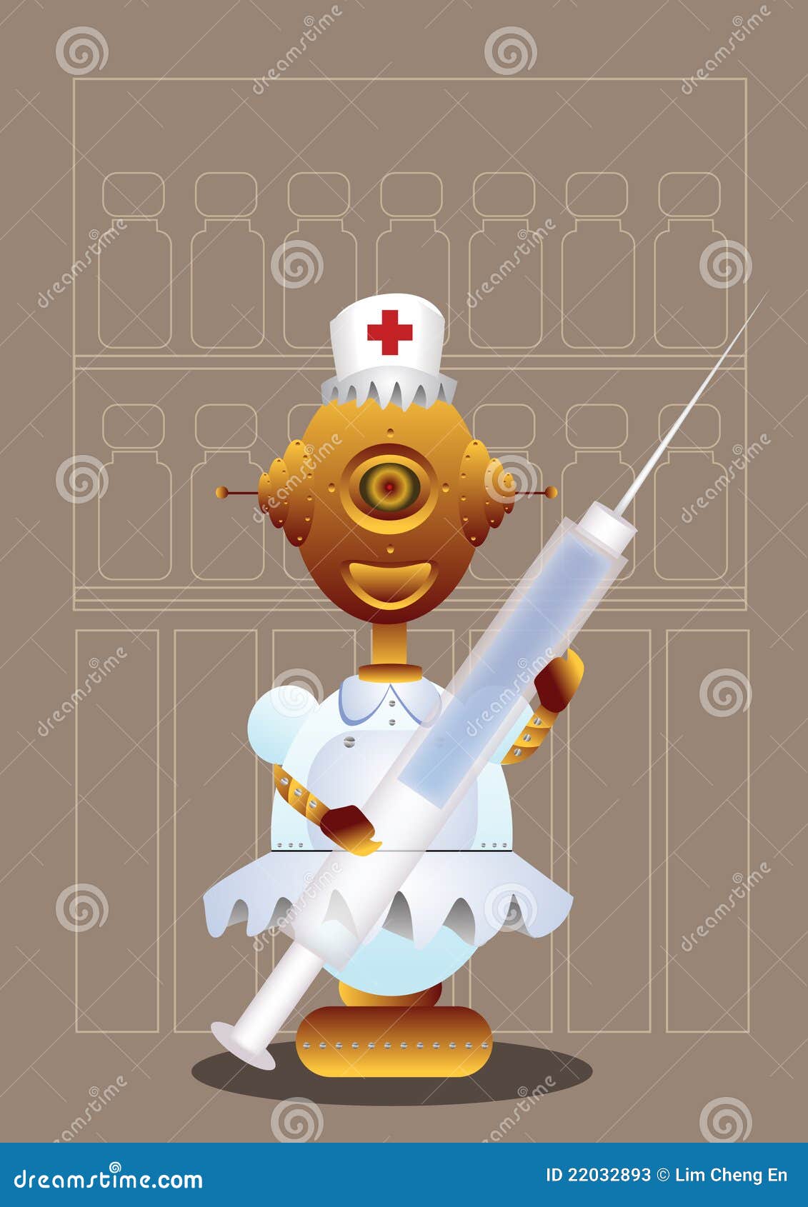 Robot nurse stock illustration. Image of cartoon, cute 22032893