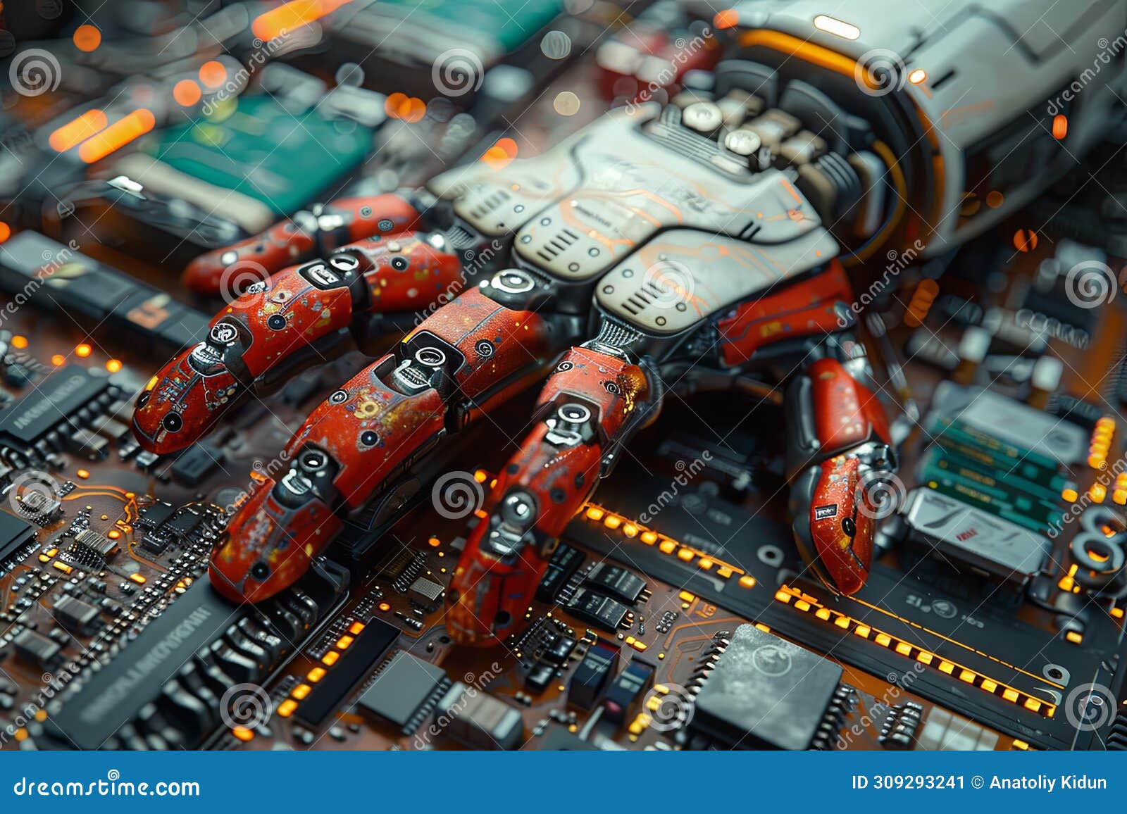 A Robot with a Pcb in Its Hands is Working on a Circuit Board, Uhd ... Circuit Diagram