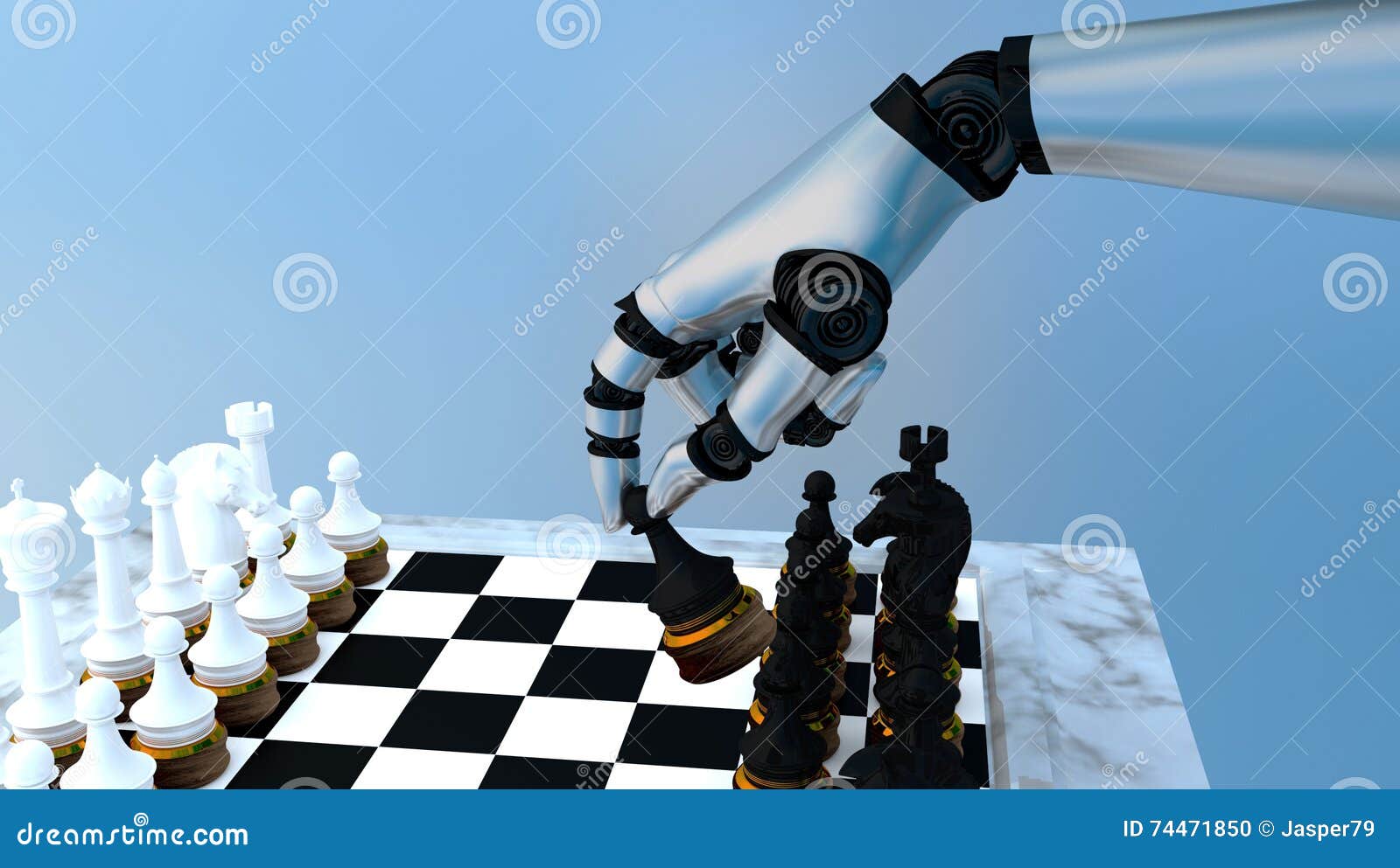 Robot Playing Chess Artificial Intelligence Free Stock Photo