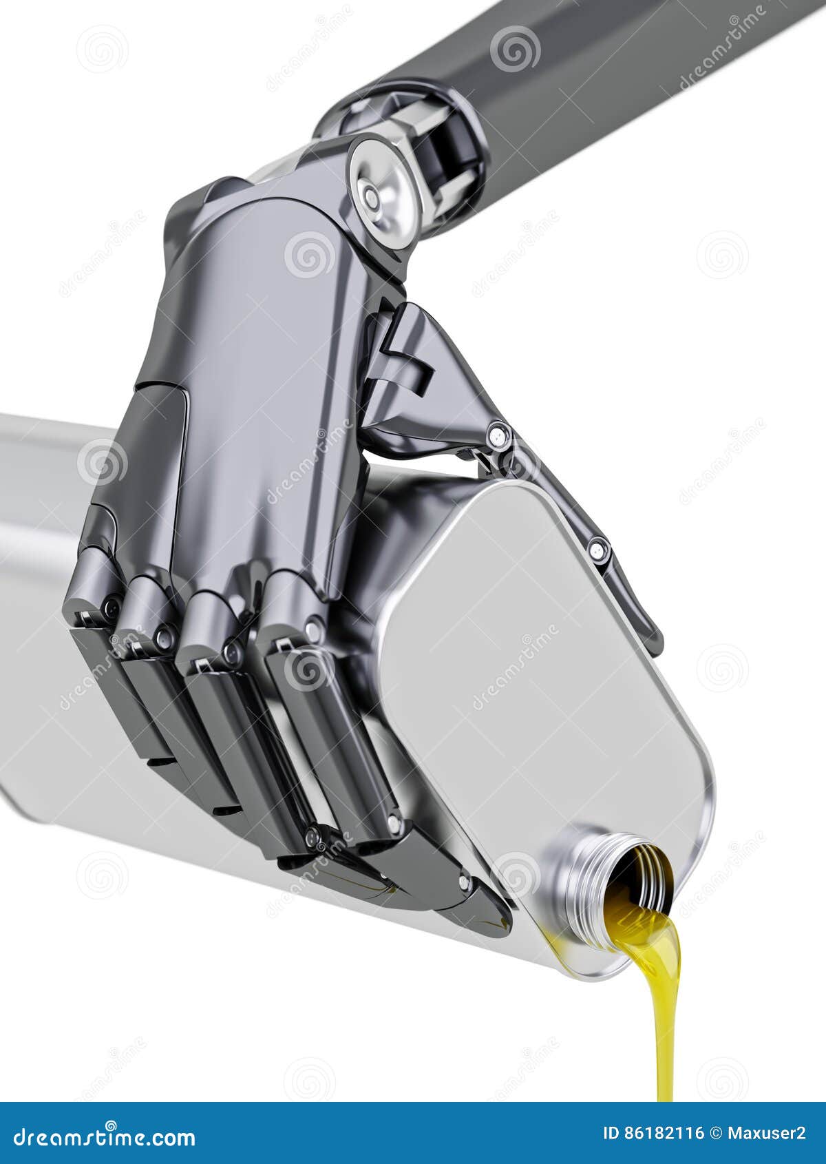 Robot Pouring Engine Oil 3d Illustration Stock Illustration
