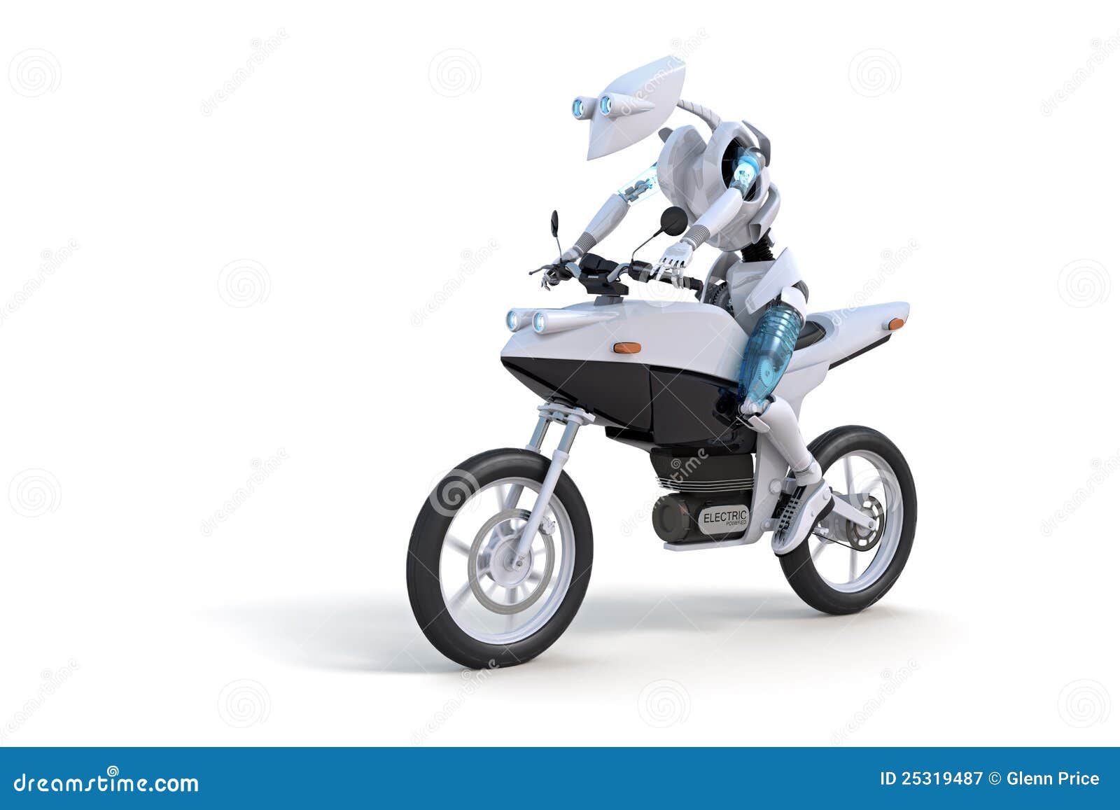 Robot Riding Motorcycle stock illustration. Illustration of energy